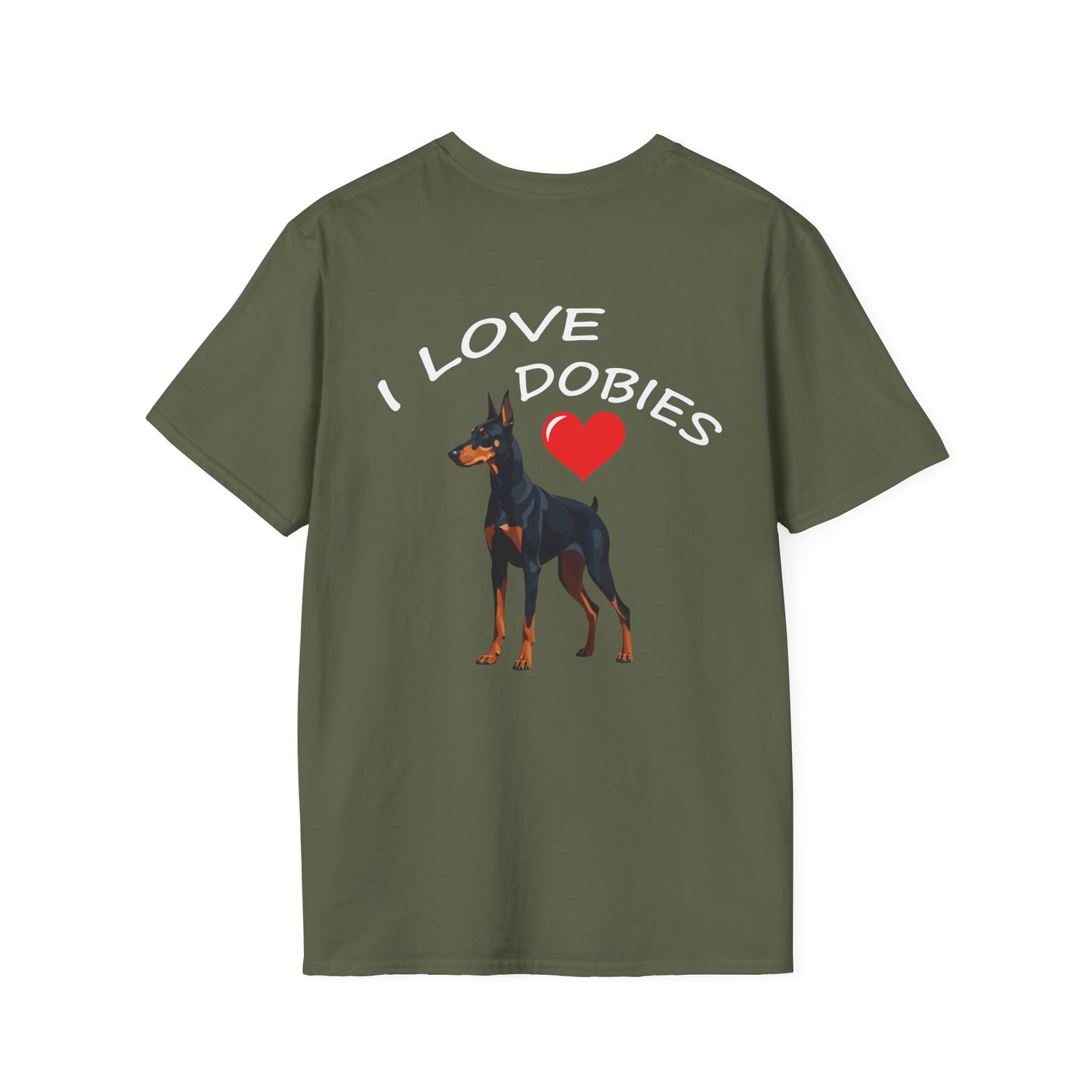 I Love Dobies Unisex Softstyle T-Shirt | Perfect Gift for Dog Lovers