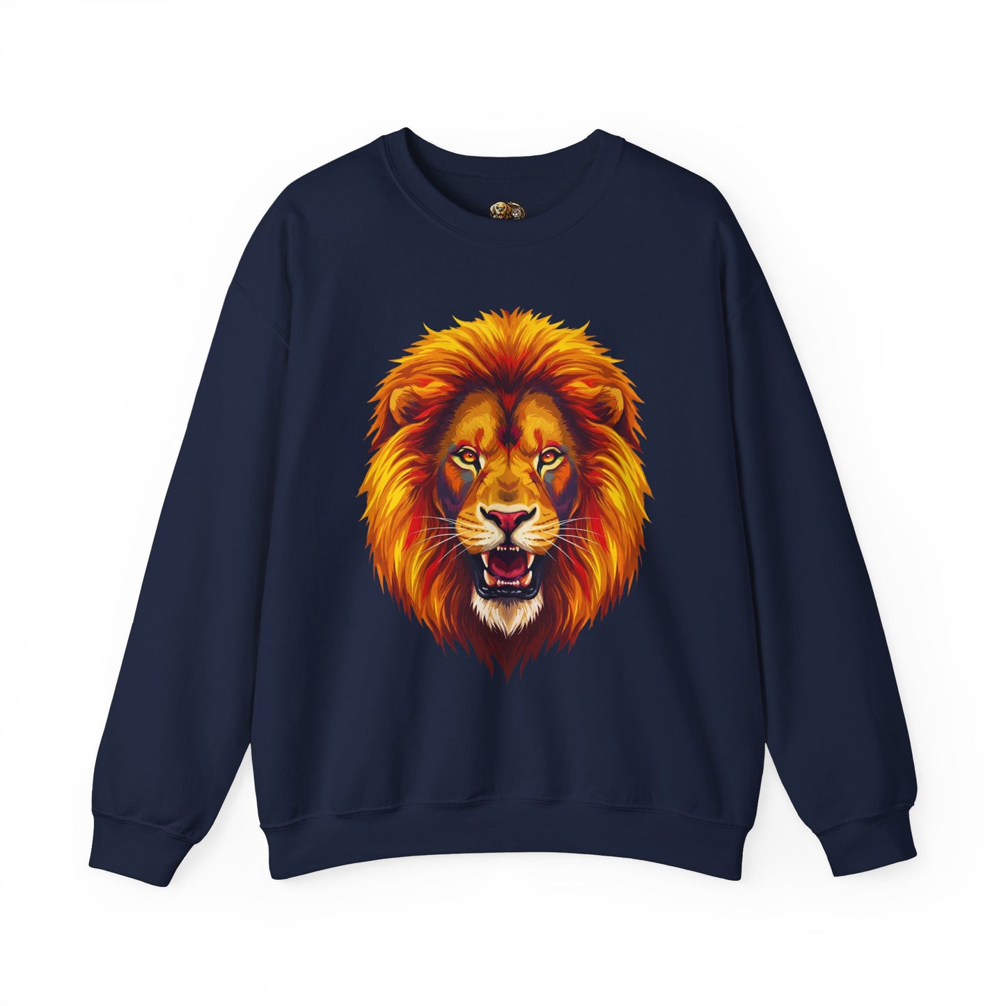 Lion Graphic Sweatshirt, Unisex Heavy Blend Crewneck, Bold Animal Spirit Wear, Gift for Animal Lovers, Cozy Fashion for All