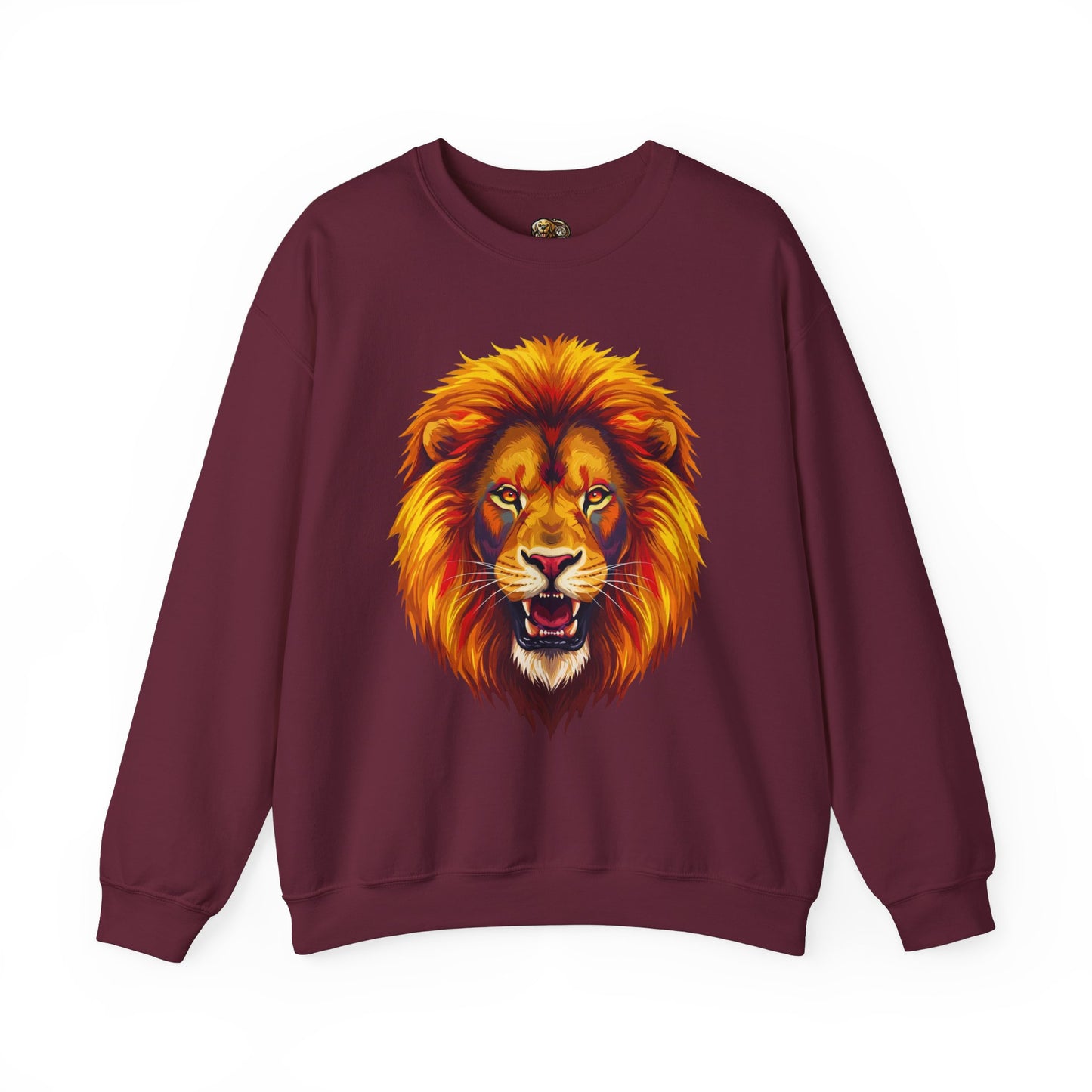 Lion Graphic Sweatshirt, Unisex Heavy Blend Crewneck, Bold Animal Spirit Wear, Gift for Animal Lovers, Cozy Fashion for All