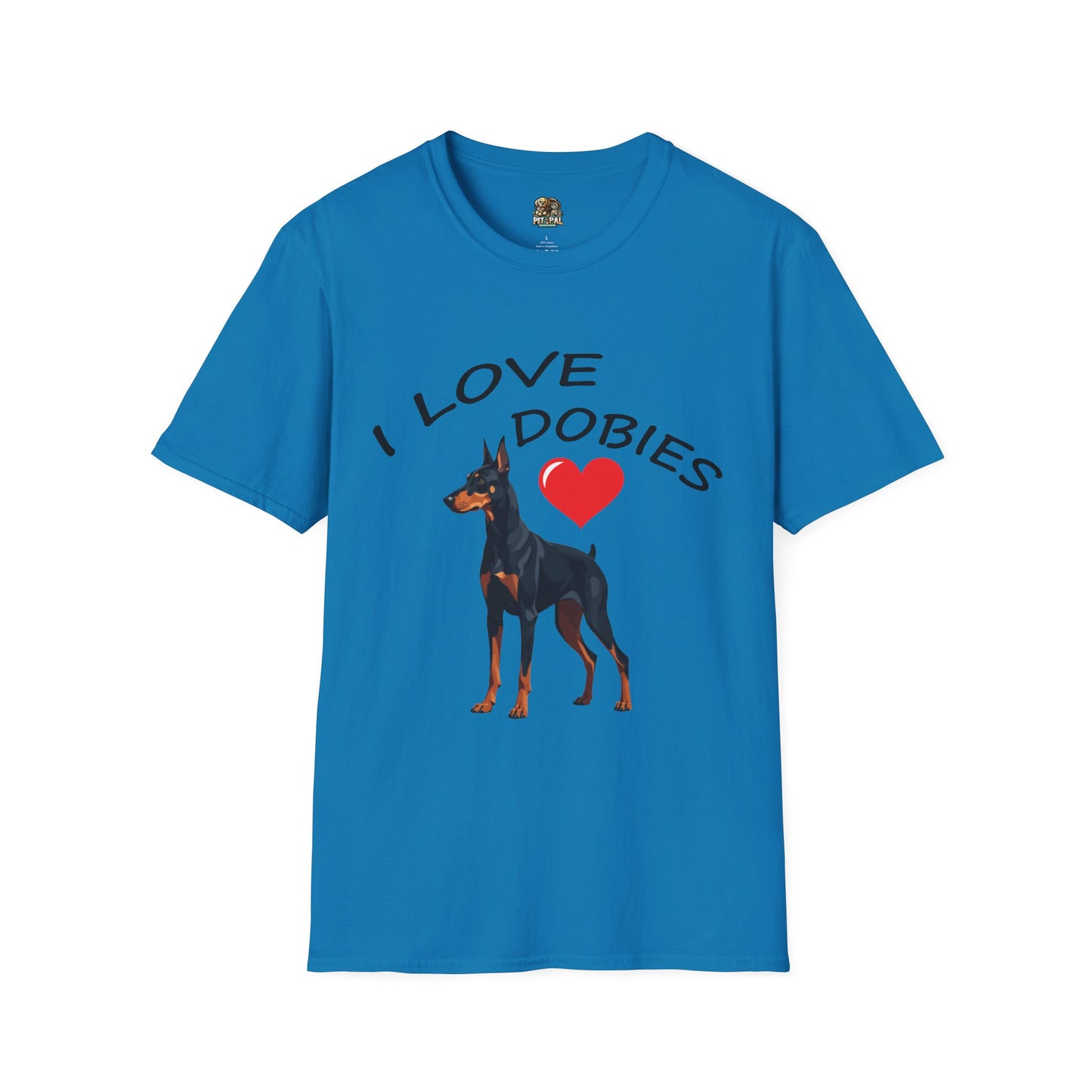 I Love Dobies Unisex Softstyle T-Shirt | Perfect Gift for Dog Lovers