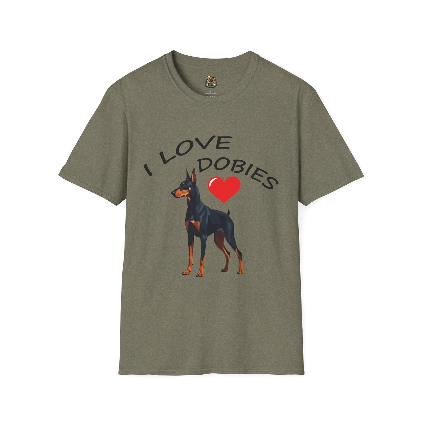 I Love Dobies Unisex Softstyle T-Shirt | Perfect Gift for Dog Lovers