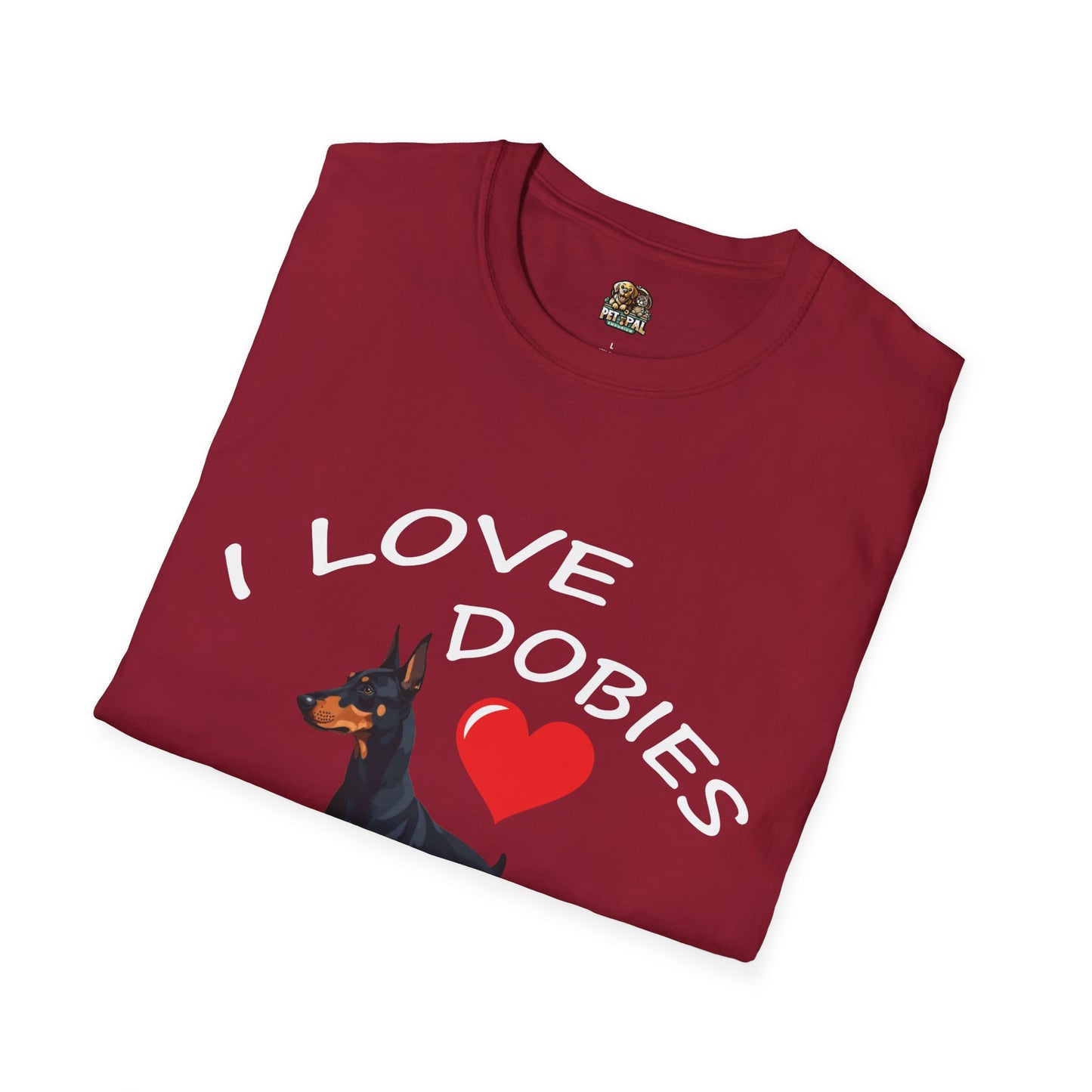 I Love Dobies Unisex Softstyle T-Shirt | Perfect Gift for Dog Lovers