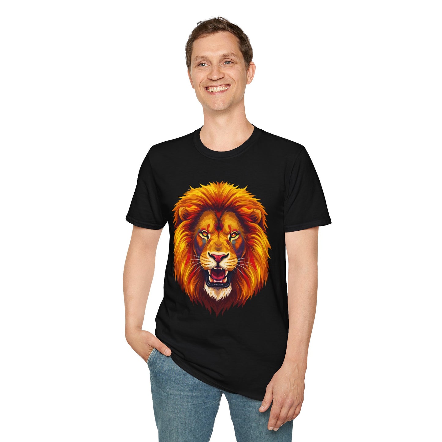 Fierce Lion Graphic Tee, Animal Lover Shirt, Graphic T-Shirt, Unisex Lion Shirt, Wild Animal Apparel, Gift for Nature Enthusiasts