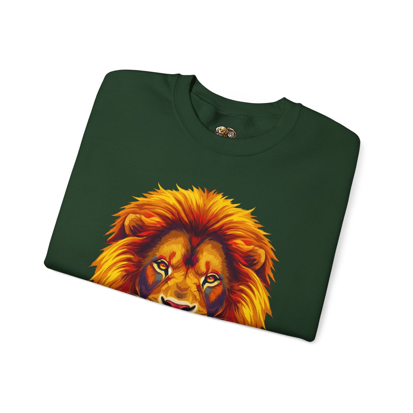 Lion Graphic Sweatshirt, Unisex Heavy Blend Crewneck, Bold Animal Spirit Wear, Gift for Animal Lovers, Cozy Fashion for All