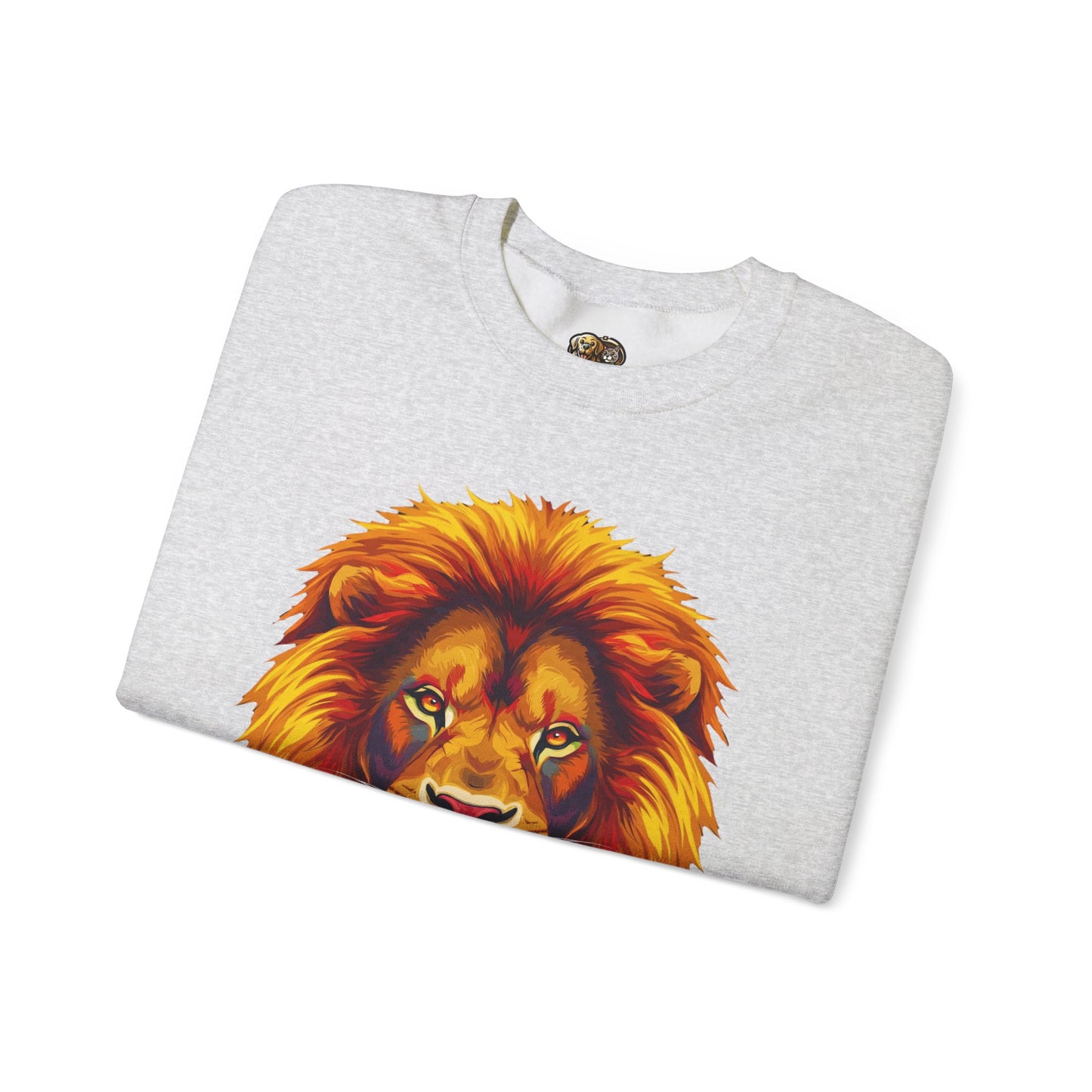 Lion Graphic Sweatshirt, Unisex Heavy Blend Crewneck, Bold Animal Spirit Wear, Gift for Animal Lovers, Cozy Fashion for All