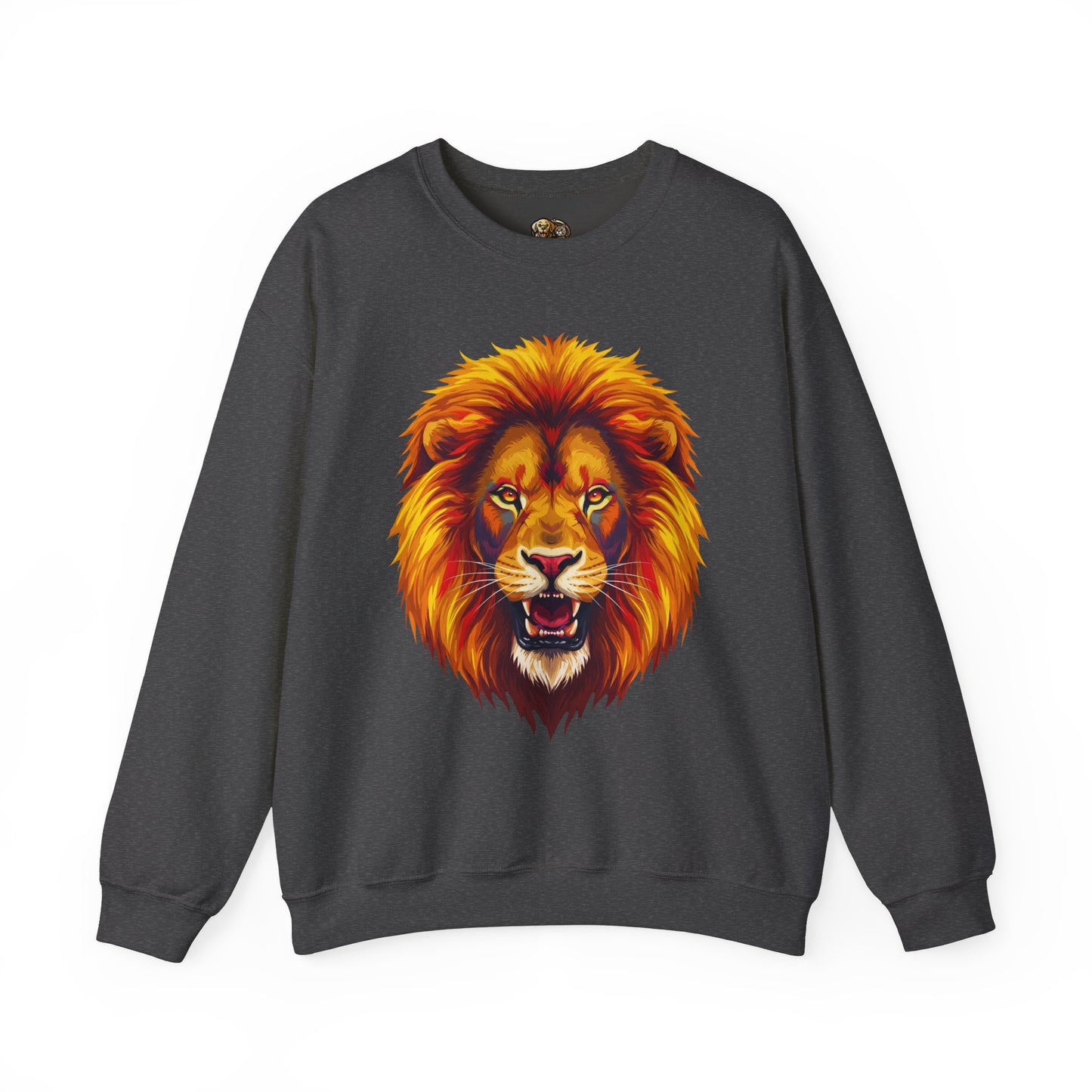 Lion Graphic Sweatshirt, Unisex Heavy Blend Crewneck, Bold Animal Spirit Wear, Gift for Animal Lovers, Cozy Fashion for All