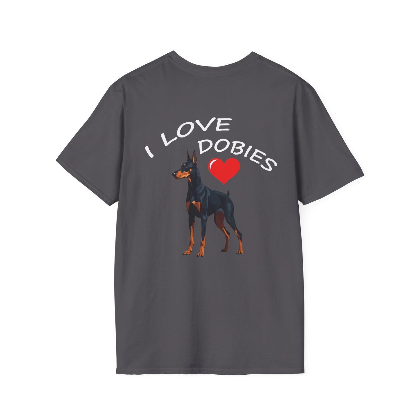 I Love Dobies Unisex Softstyle T-Shirt | Perfect Gift for Dog Lovers