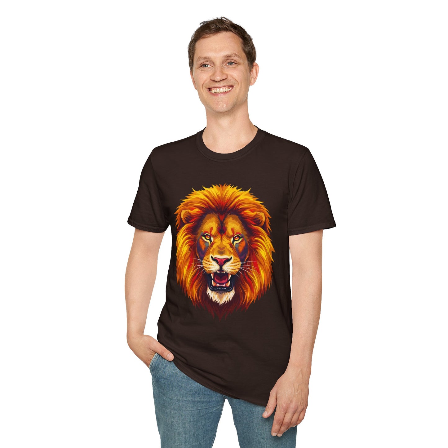 Fierce Lion Graphic Tee, Animal Lover Shirt, Graphic T-Shirt, Unisex Lion Shirt, Wild Animal Apparel, Gift for Nature Enthusiasts