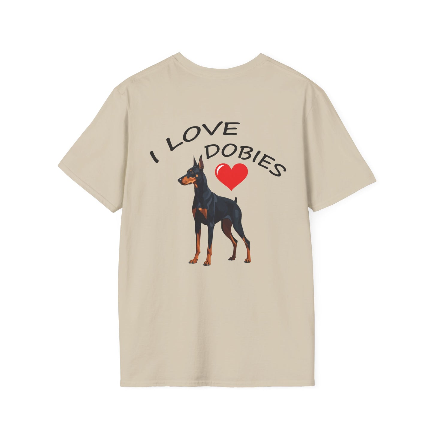 I Love Dobies Unisex Softstyle T-Shirt | Perfect Gift for Dog Lovers