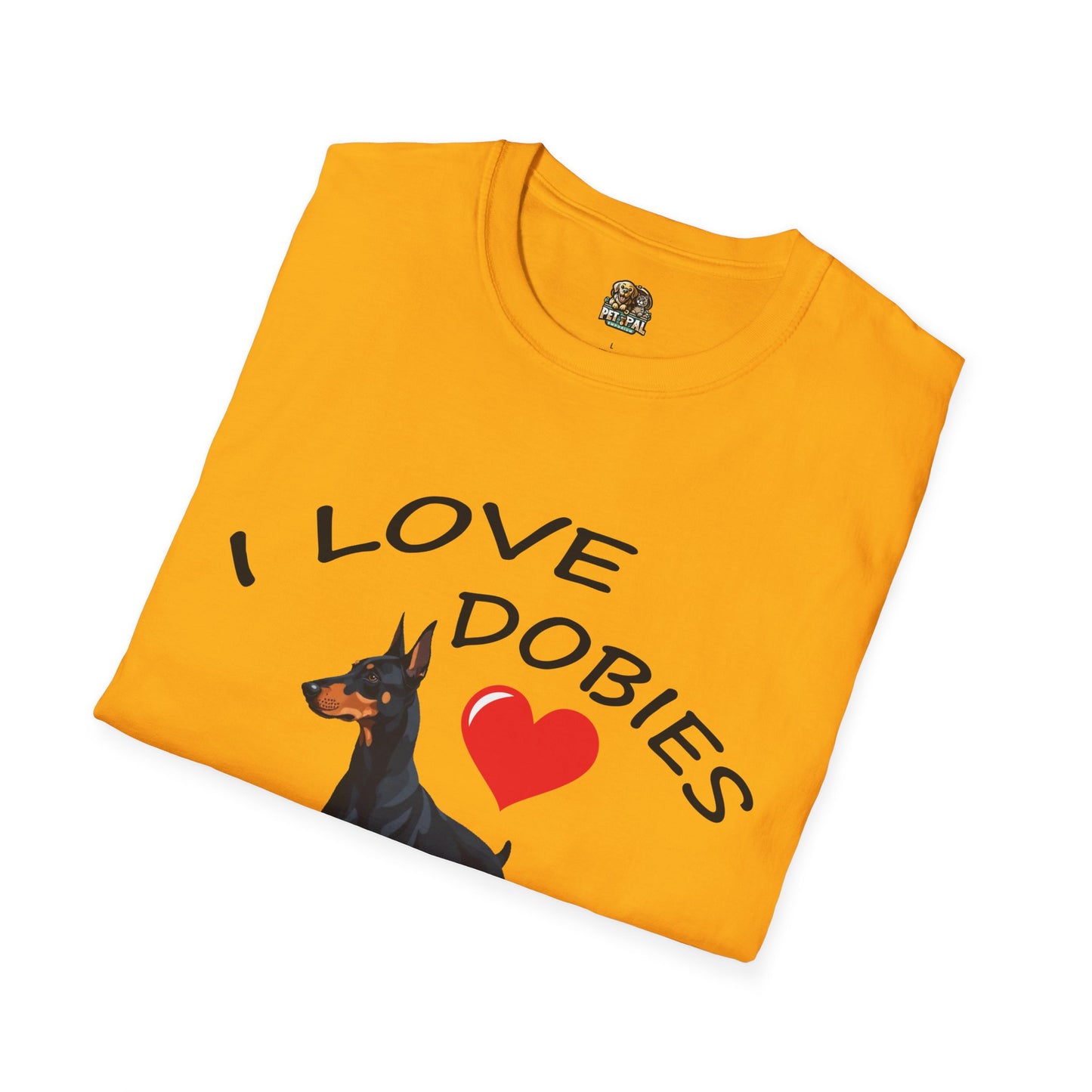 I Love Dobies Unisex Softstyle T-Shirt | Perfect Gift for Dog Lovers