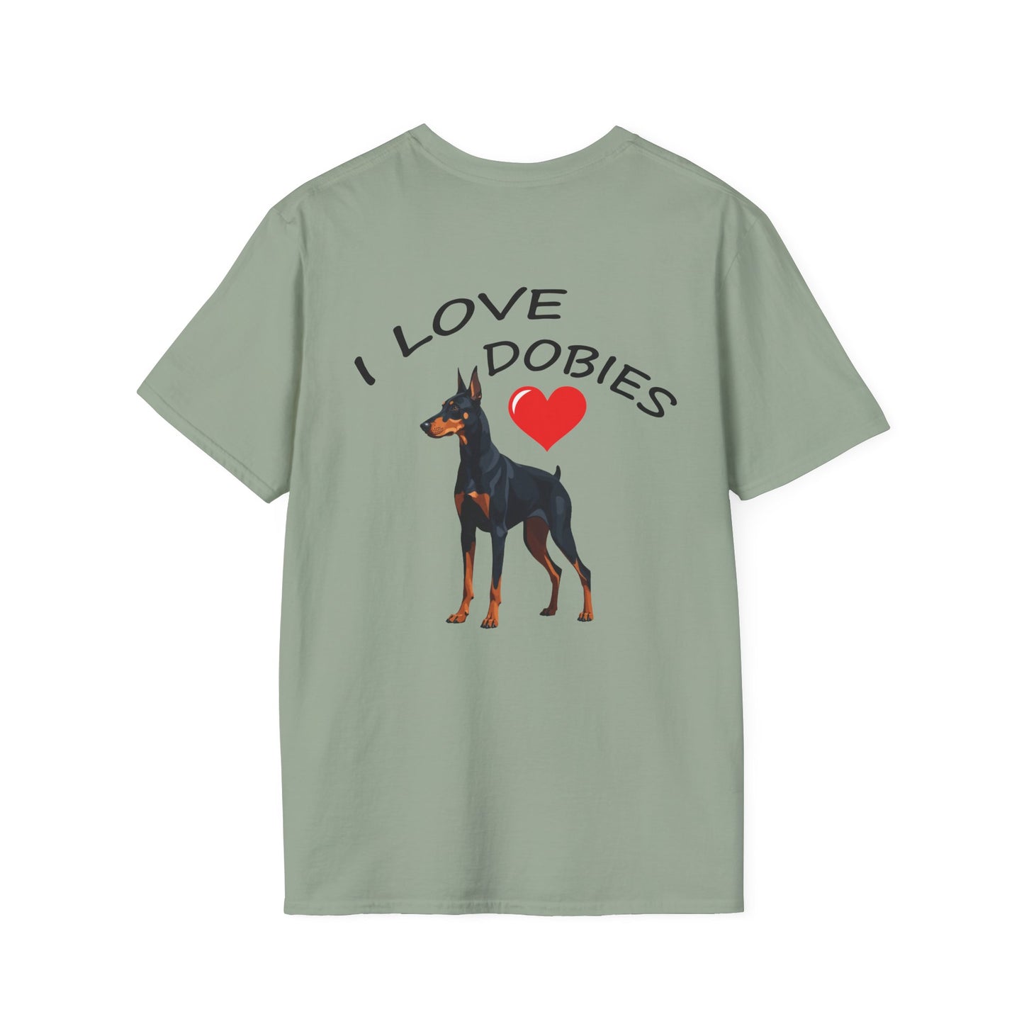 I Love Dobies Unisex Softstyle T-Shirt | Perfect Gift for Dog Lovers