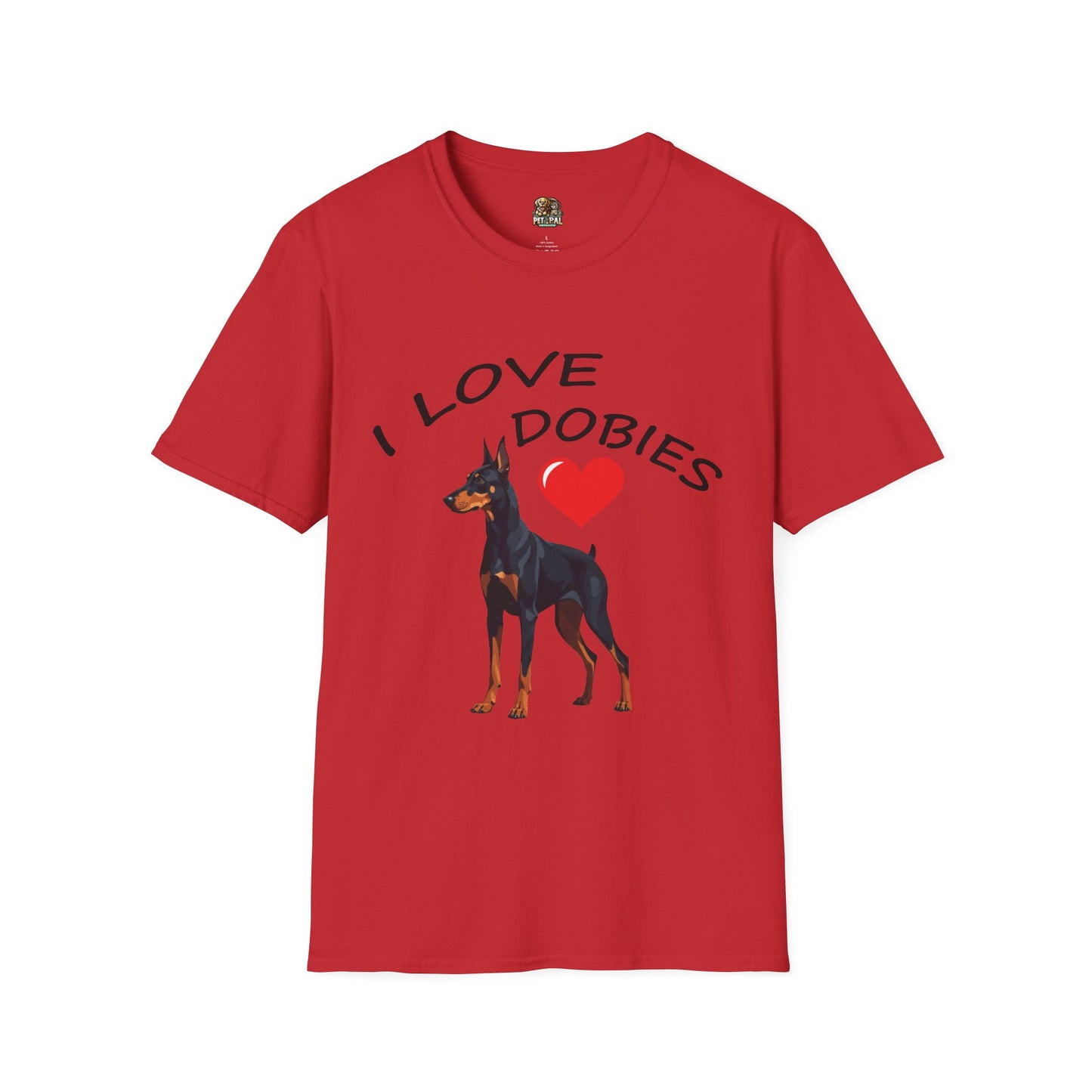 I Love Dobies Unisex Softstyle T-Shirt | Perfect Gift for Dog Lovers