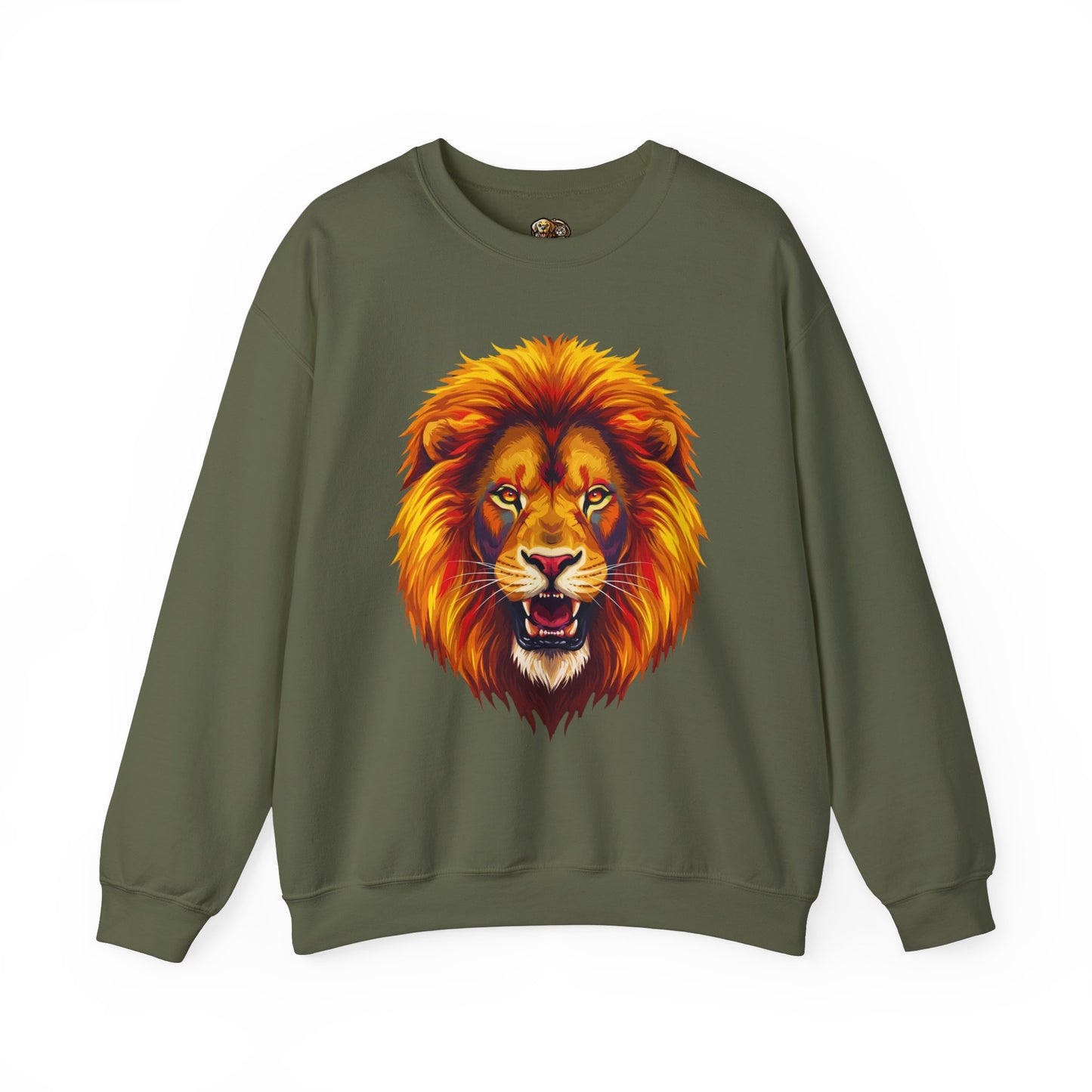Lion Graphic Sweatshirt, Unisex Heavy Blend Crewneck, Bold Animal Spirit Wear, Gift for Animal Lovers, Cozy Fashion for All