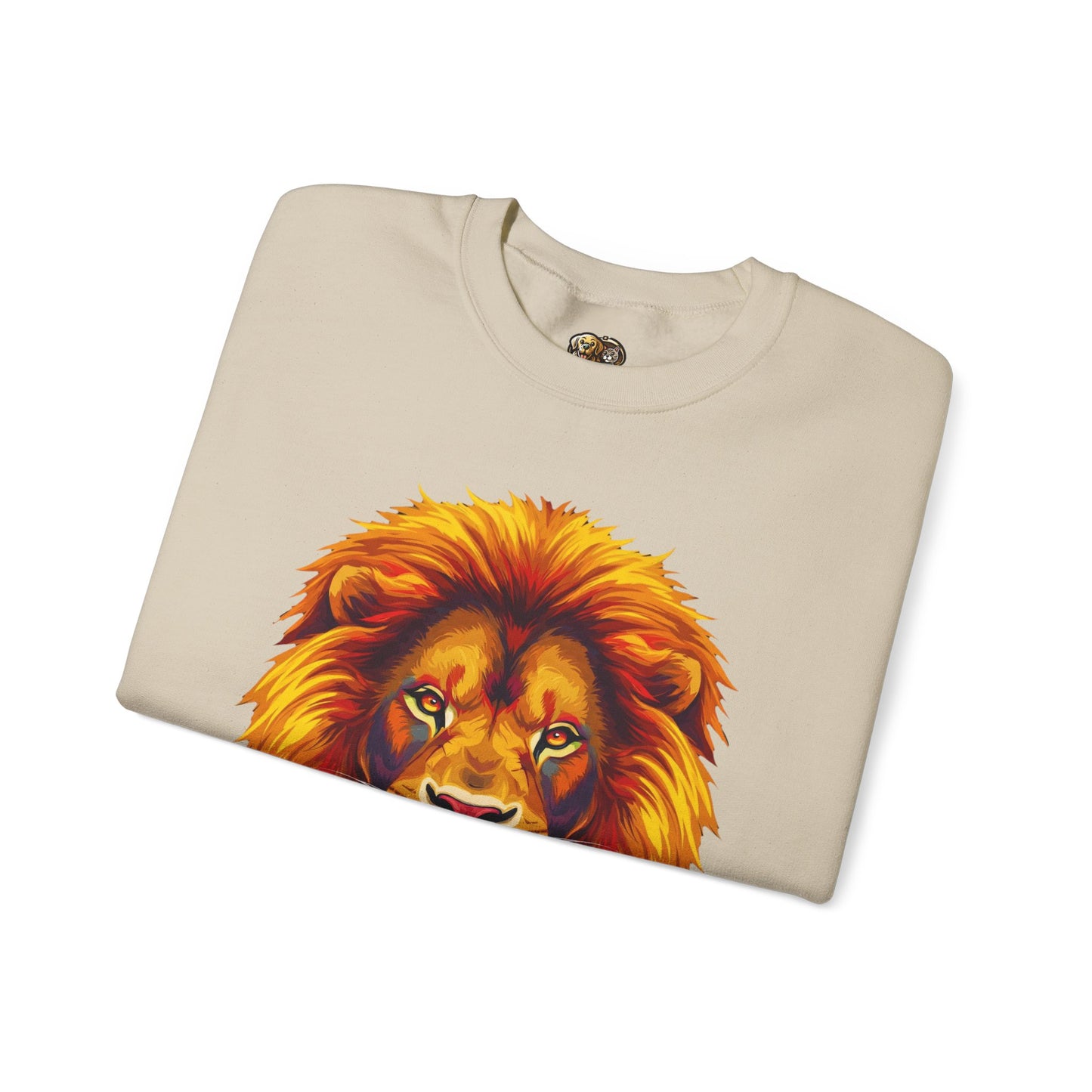 Lion Graphic Sweatshirt, Unisex Heavy Blend Crewneck, Bold Animal Spirit Wear, Gift for Animal Lovers, Cozy Fashion for All