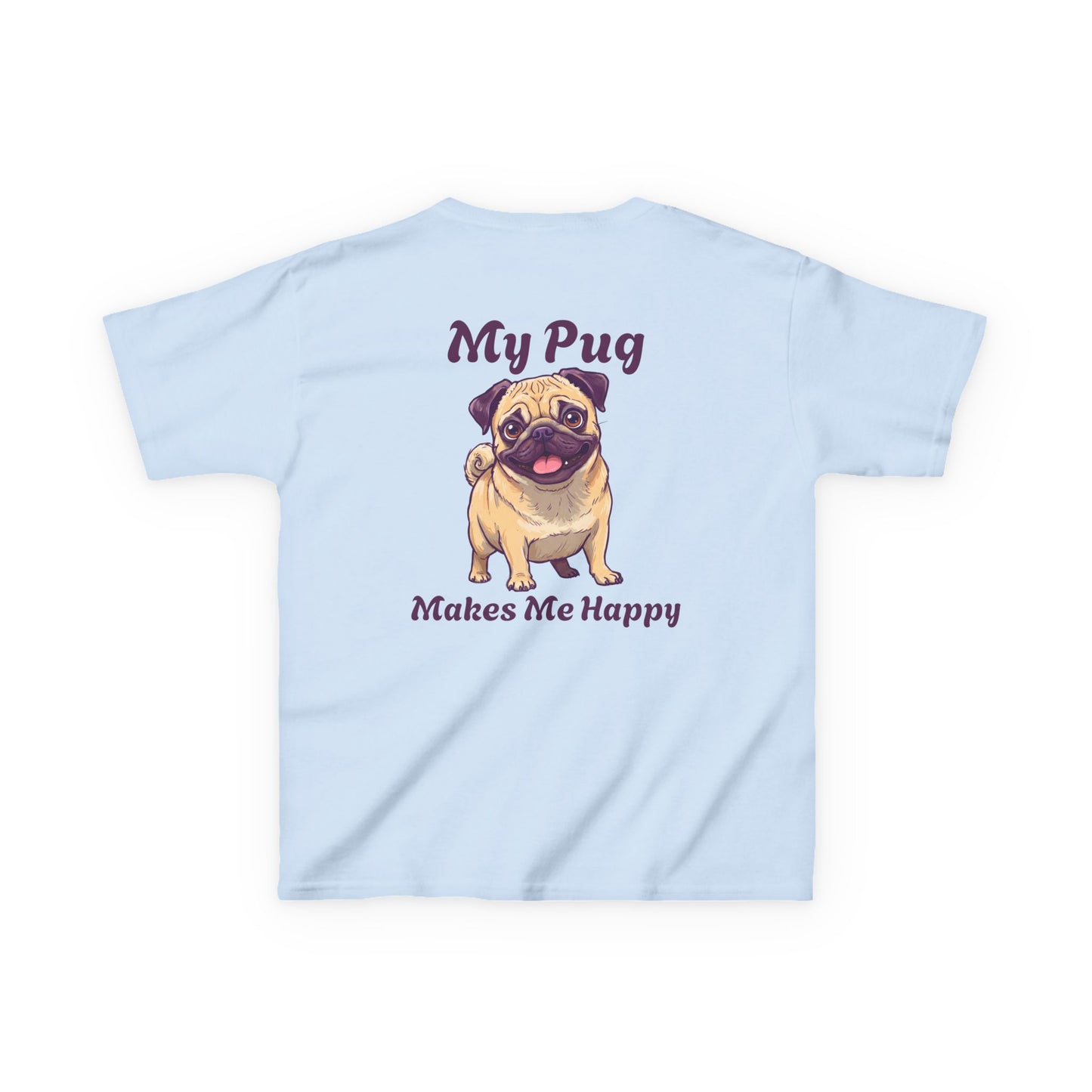 Adorable Kids Pug Tee - My Pug Makes Me Happy, Perfect Gift for Dog Lovers, Kids Casual Wear, Pet Appreciation, Birthday Celebration