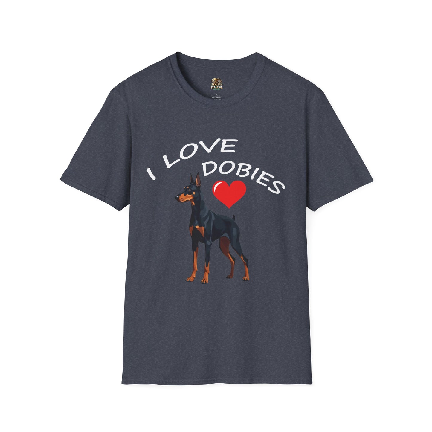 I Love Dobies Unisex Softstyle T-Shirt | Perfect Gift for Dog Lovers