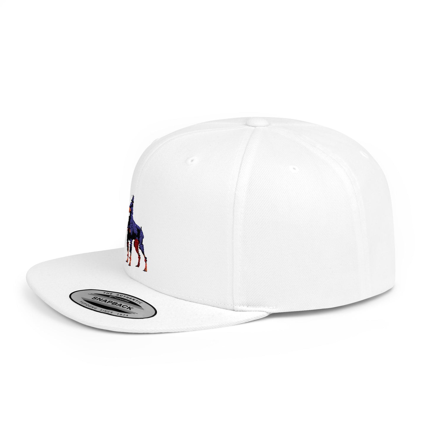 Stylish Doberman Flat Bill Snapback Hat - Perfect for Dog Lovers
