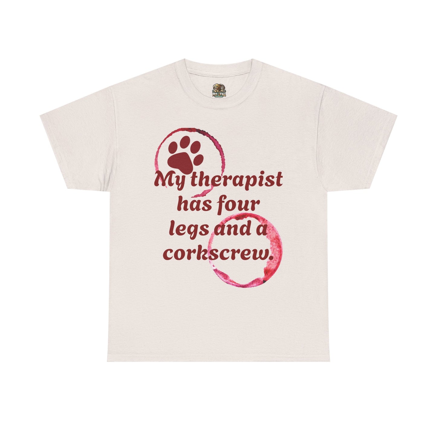 Funny Dog Lover Unisex Tee, My Therapist Has Four Legs Shirt, Pet Owner Gift, Dog Mom Apparel, Corkscrew Design Tee