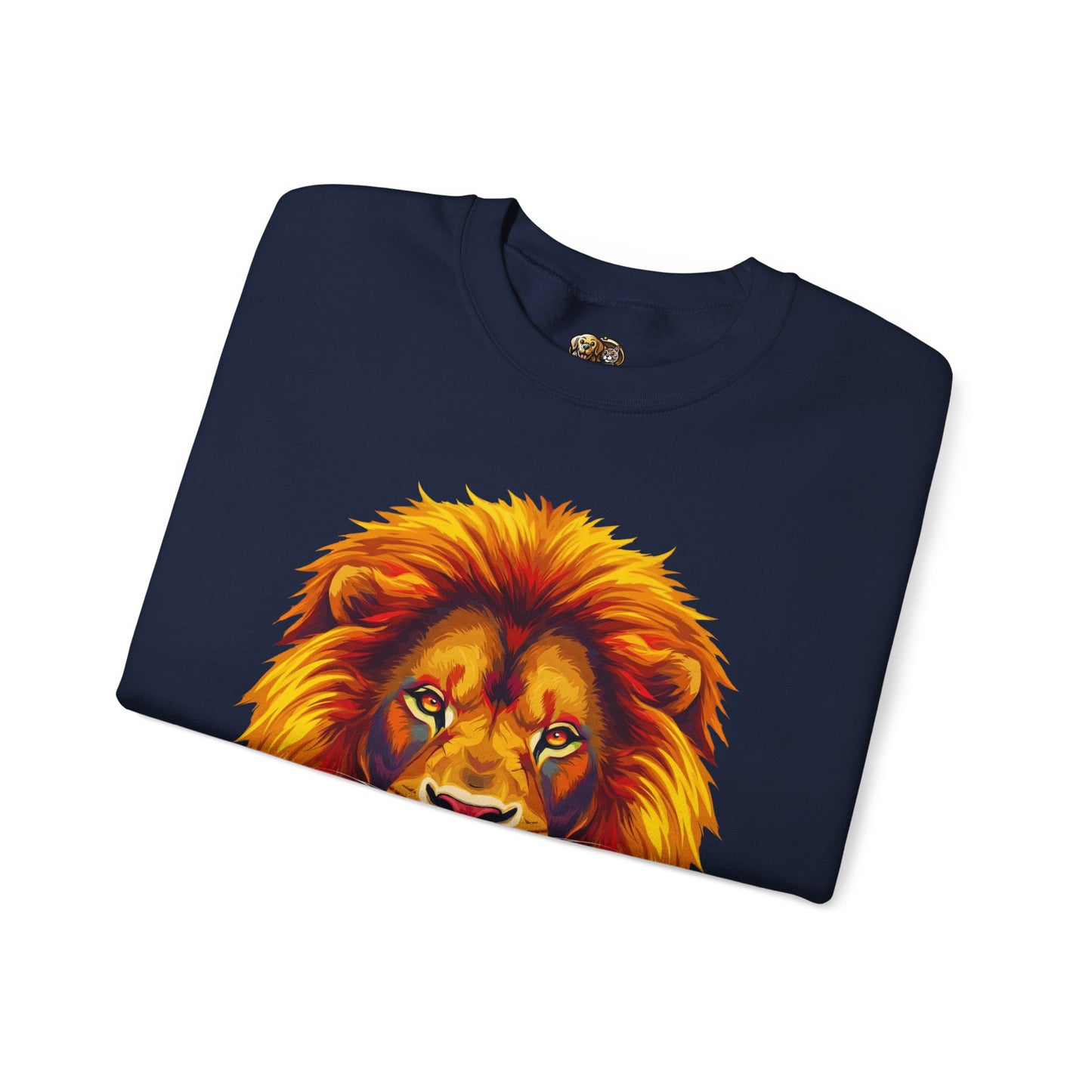 Lion Graphic Sweatshirt, Unisex Heavy Blend Crewneck, Bold Animal Spirit Wear, Gift for Animal Lovers, Cozy Fashion for All