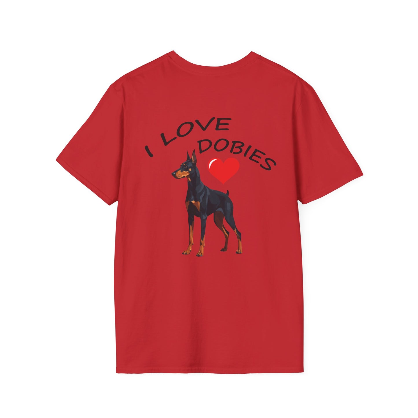 I Love Dobies Unisex Softstyle T-Shirt | Perfect Gift for Dog Lovers