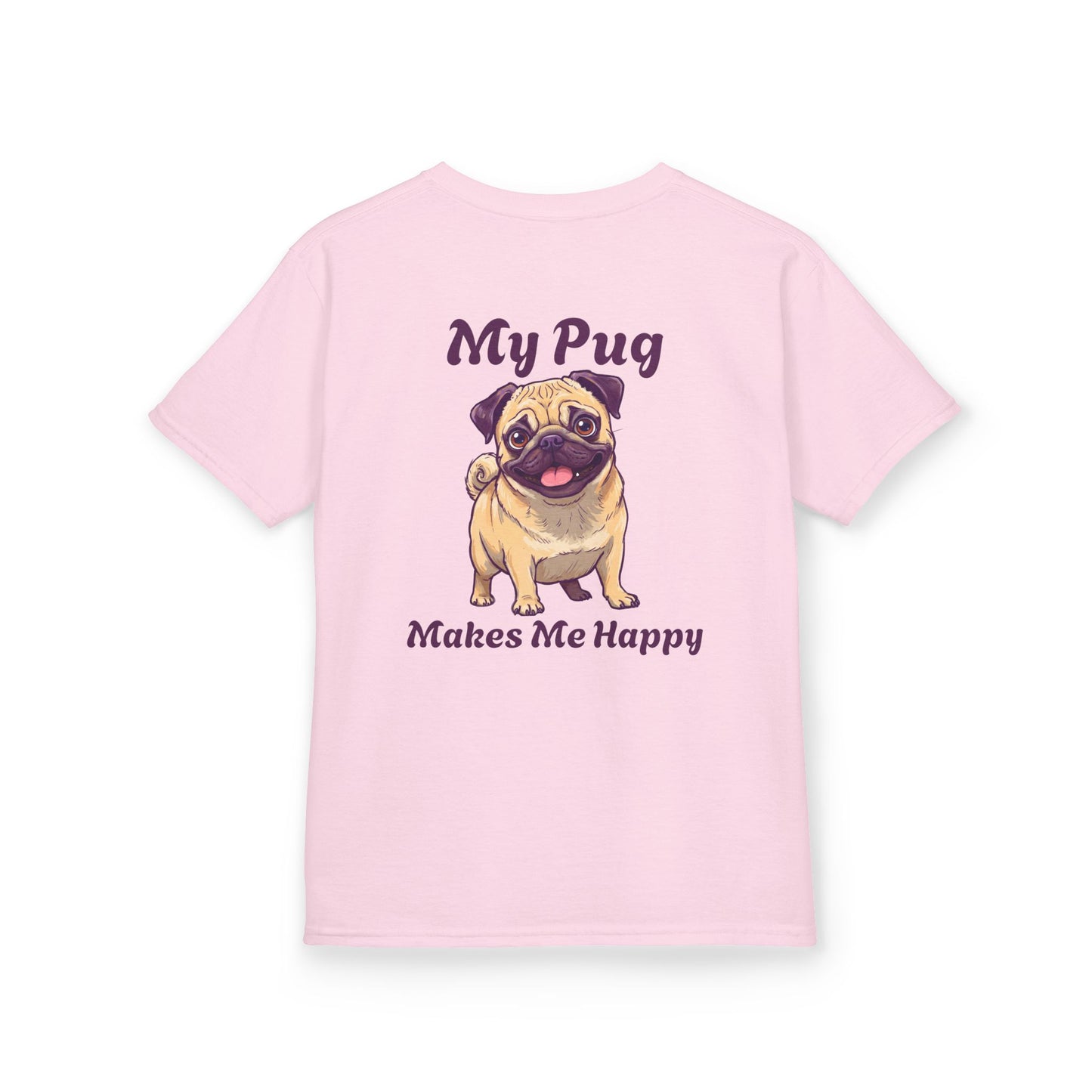 Adorable Kids Pug Tee - My Pug Makes Me Happy, Perfect Gift for Dog Lovers, Kids Casual Wear, Pet Appreciation, Birthday Celebration