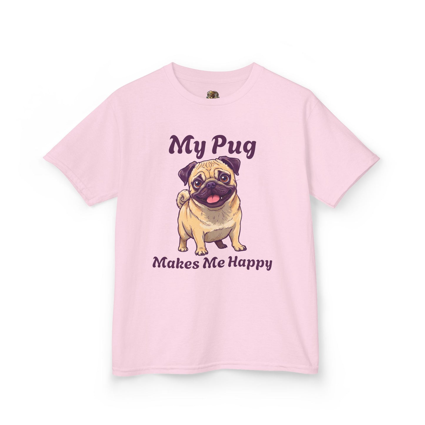 Adorable Kids Pug Tee - My Pug Makes Me Happy, Perfect Gift for Dog Lovers, Kids Casual Wear, Pet Appreciation, Birthday Celebration