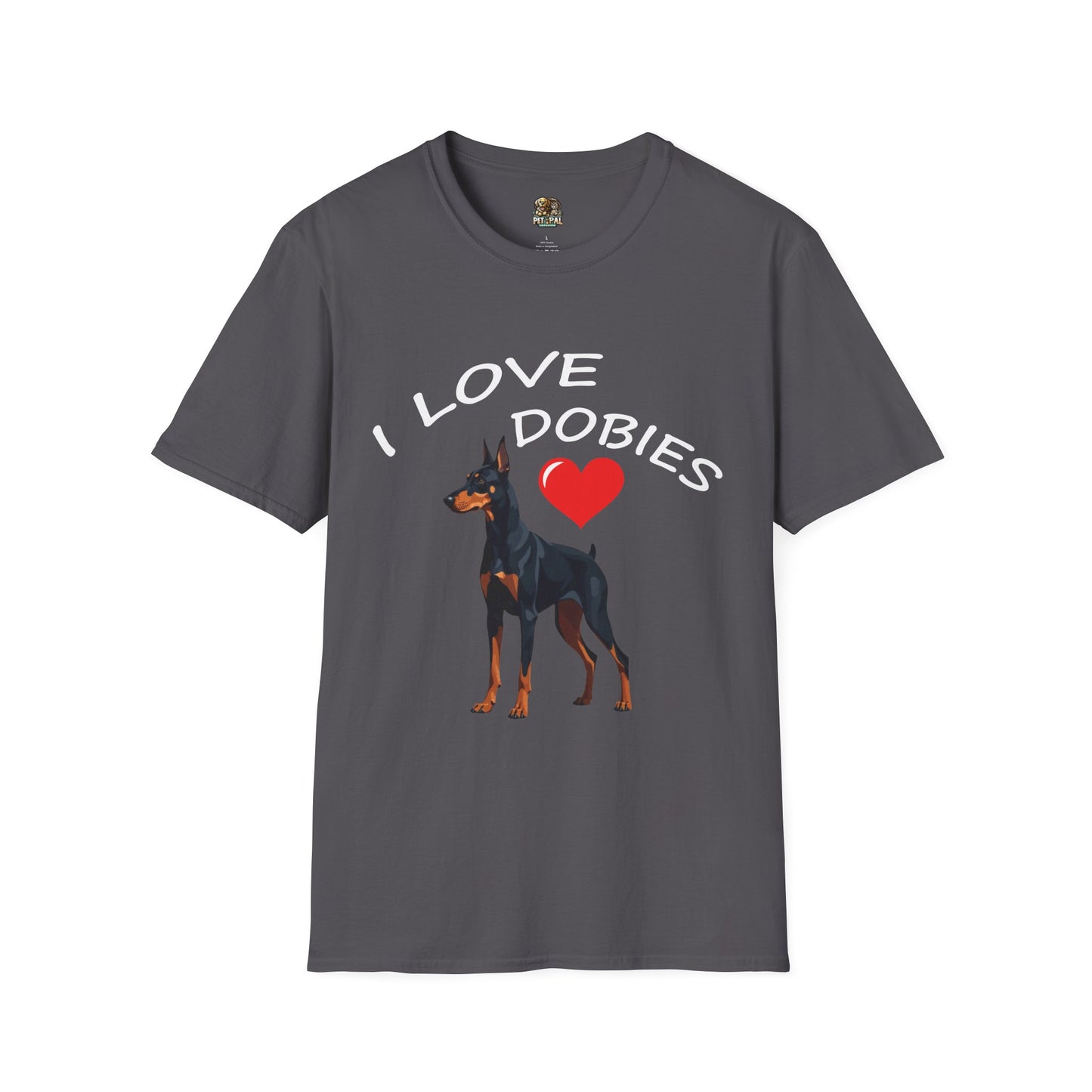 I Love Dobies Unisex Softstyle T-Shirt | Perfect Gift for Dog Lovers