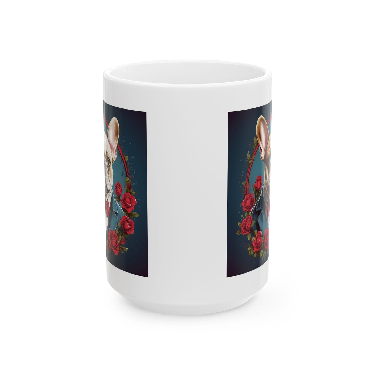 Frenchie Ceramic Mug, (11oz, 15oz)