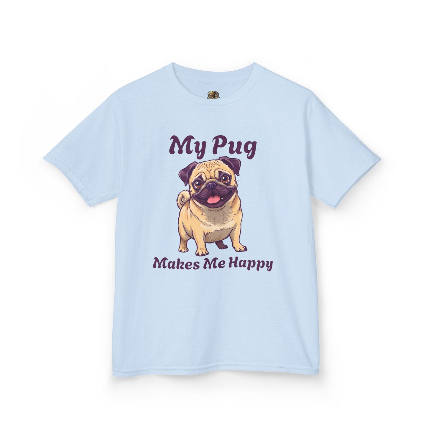 Adorable Kids Pug Tee - My Pug Makes Me Happy, Perfect Gift for Dog Lovers, Kids Casual Wear, Pet Appreciation, Birthday Celebration