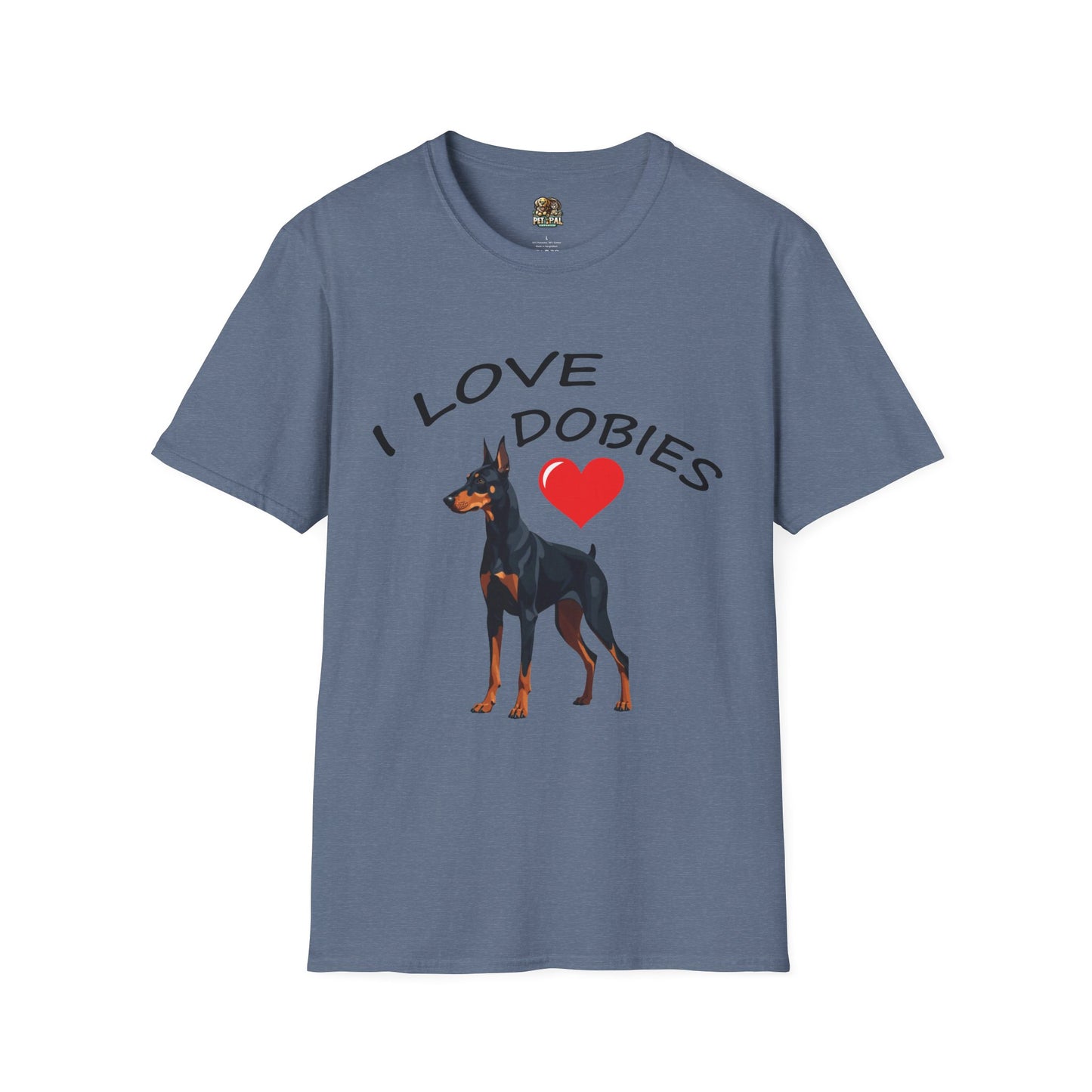 I Love Dobies Unisex Softstyle T-Shirt | Perfect Gift for Dog Lovers