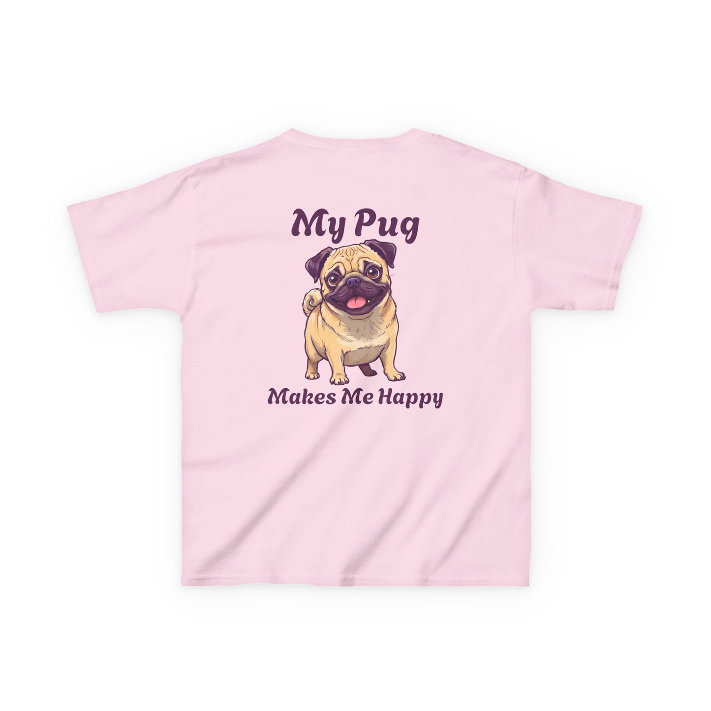 Adorable Kids Pug Tee - My Pug Makes Me Happy, Perfect Gift for Dog Lovers, Kids Casual Wear, Pet Appreciation, Birthday Celebration