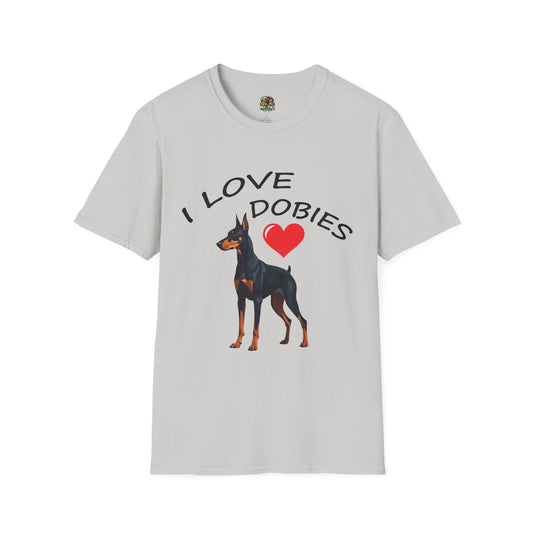 I Love Dobies Unisex Softstyle T-Shirt | Perfect Gift for Dog Lovers