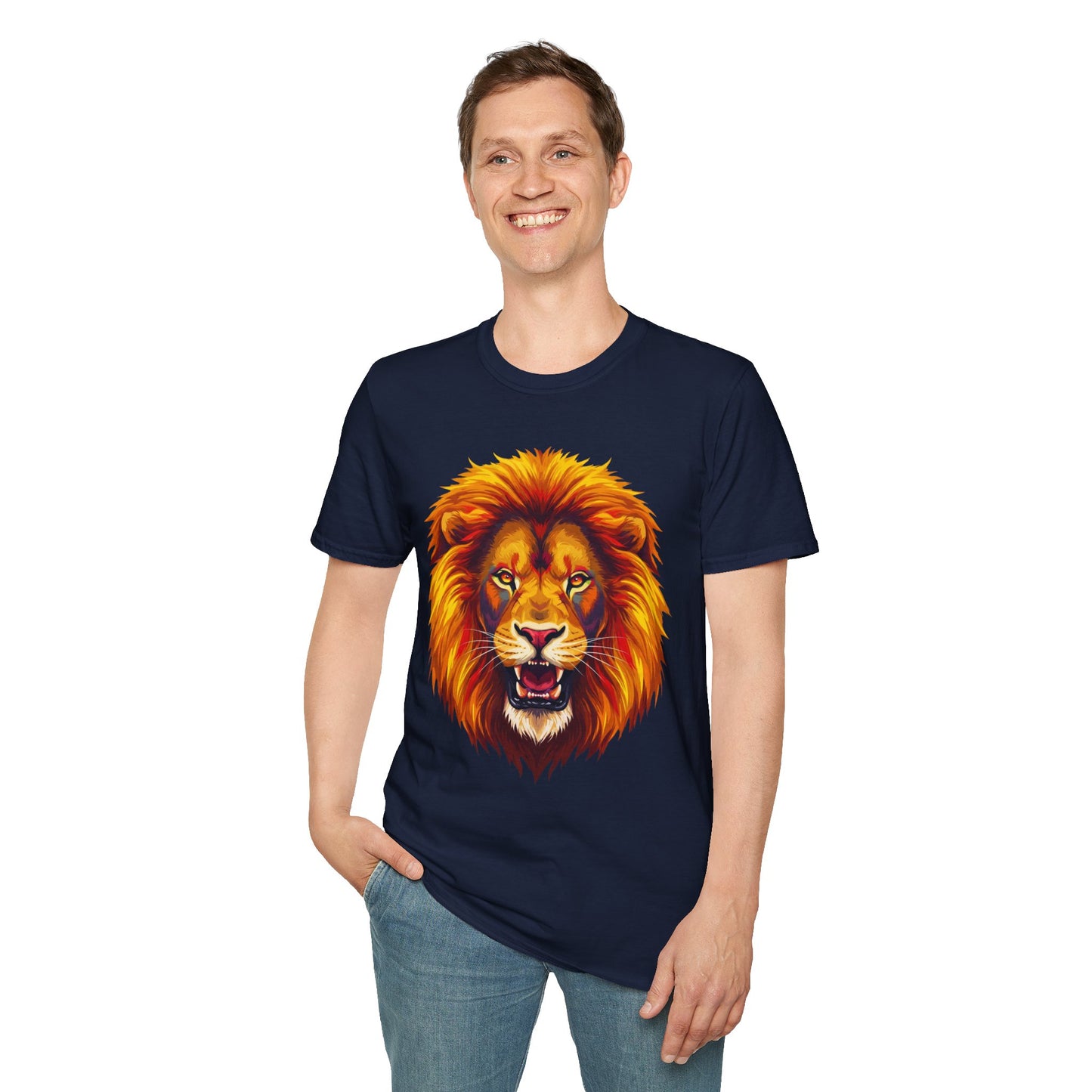 Fierce Lion Graphic Tee, Animal Lover Shirt, Graphic T-Shirt, Unisex Lion Shirt, Wild Animal Apparel, Gift for Nature Enthusiasts