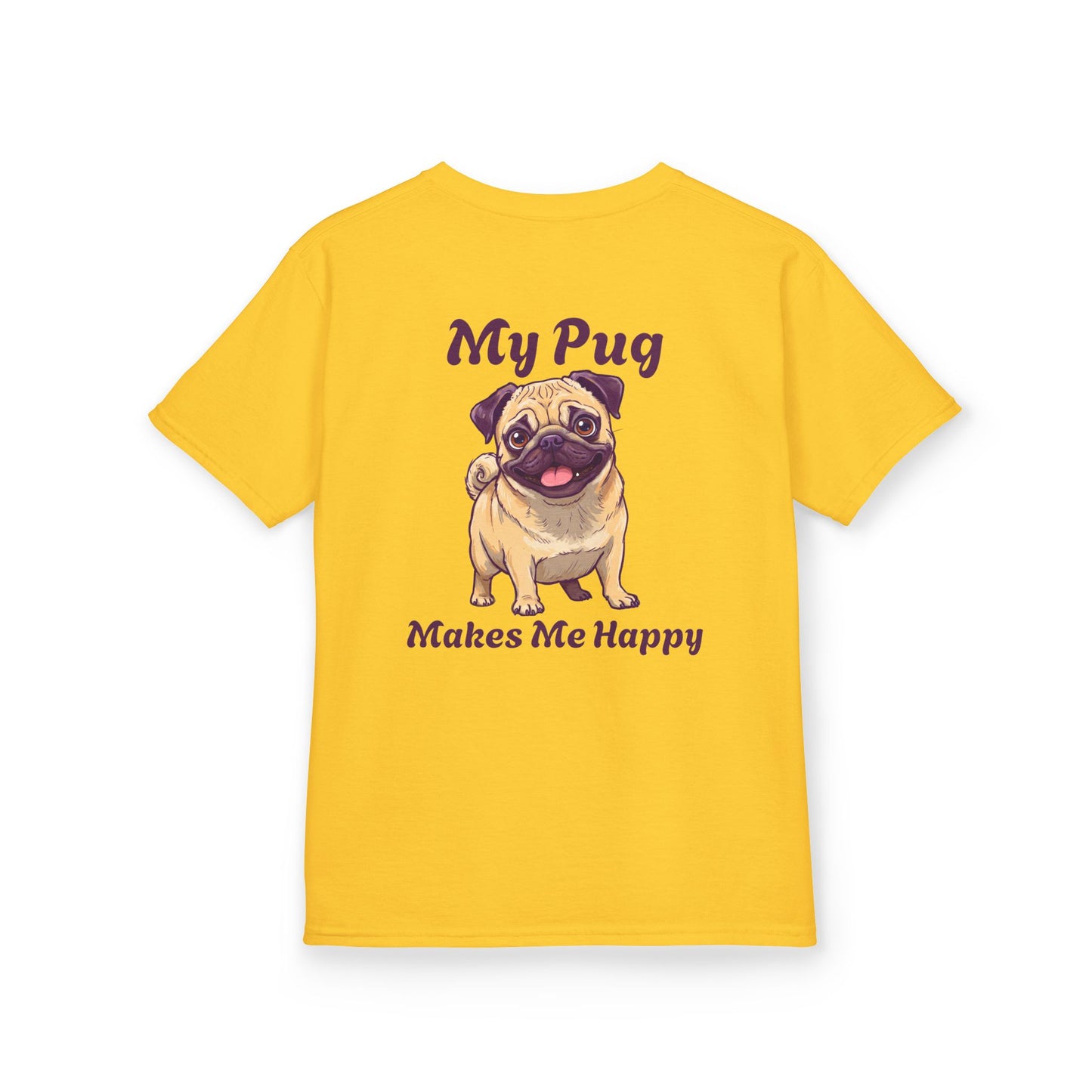Adorable Kids Pug Tee - My Pug Makes Me Happy, Perfect Gift for Dog Lovers, Kids Casual Wear, Pet Appreciation, Birthday Celebration
