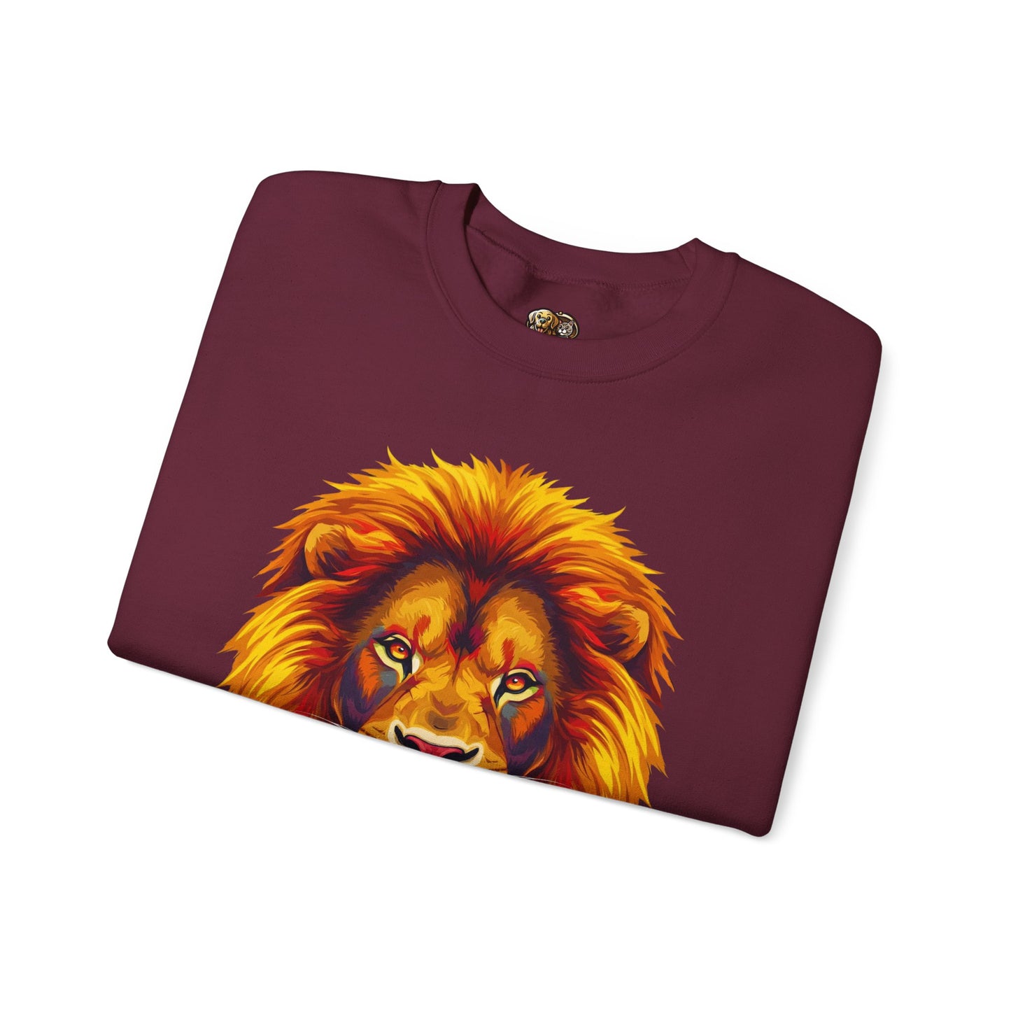 Lion Graphic Sweatshirt, Unisex Heavy Blend Crewneck, Bold Animal Spirit Wear, Gift for Animal Lovers, Cozy Fashion for All
