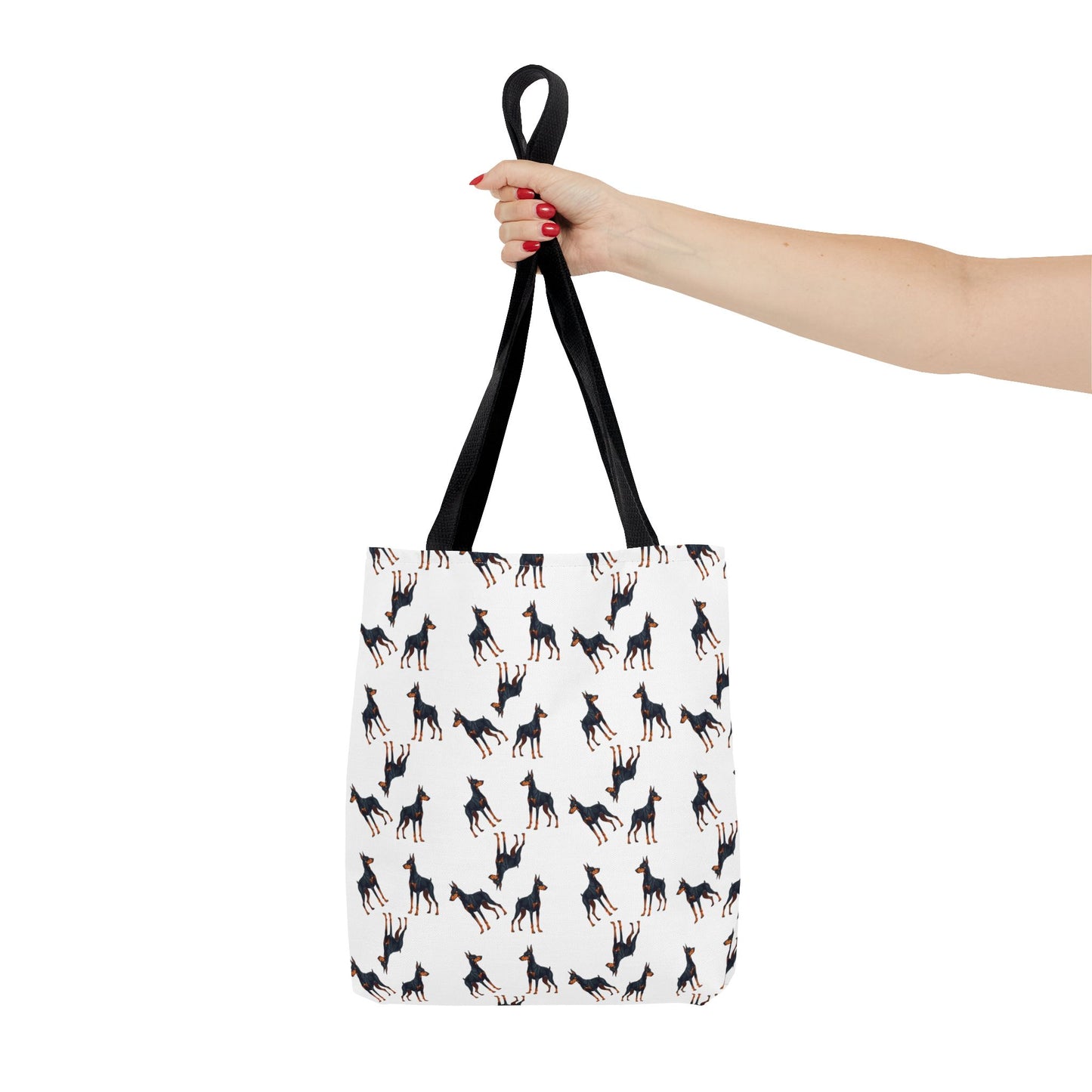 Playful Dobie Print Tote Bag, Personalized Pet Lover Gift, Everyday Use, Shopping Bag, Beach Bag, Perfect for Dog Lovers