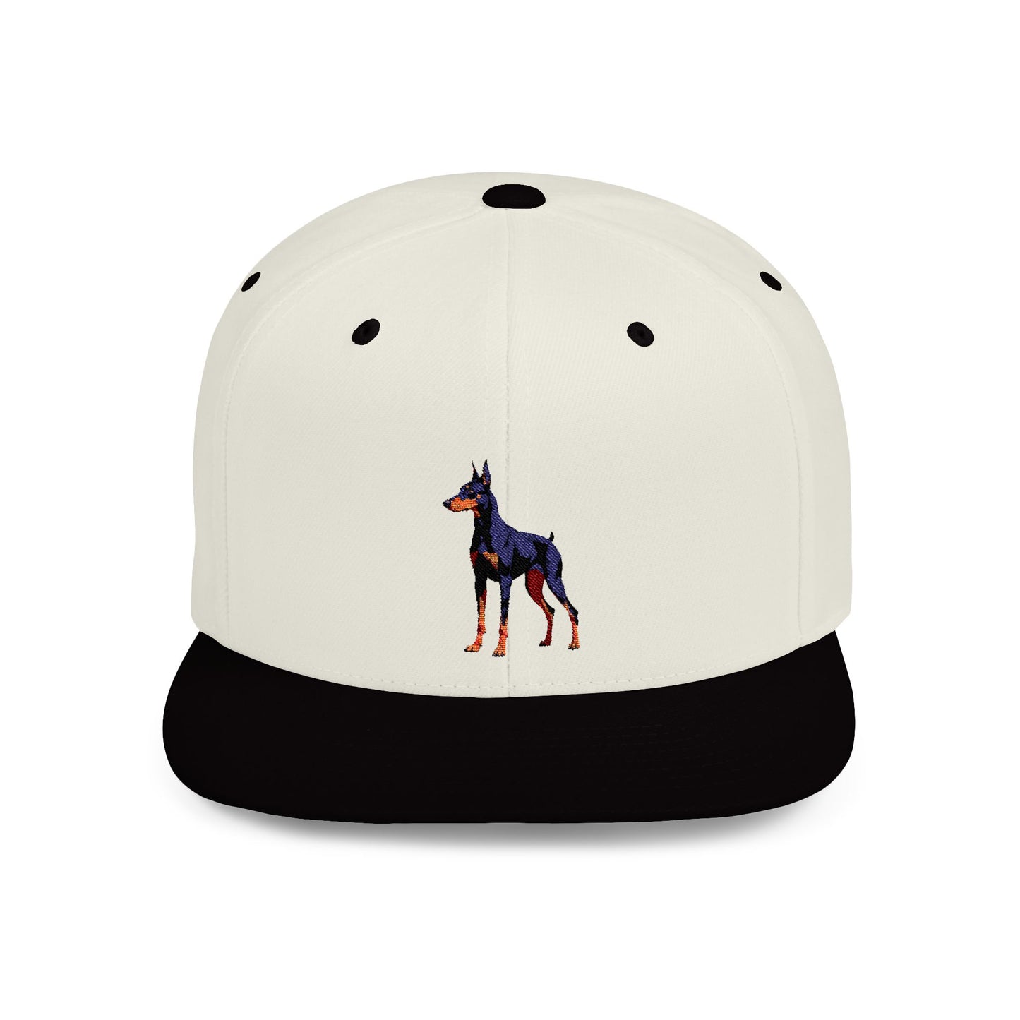 Stylish Doberman Flat Bill Snapback Hat - Perfect for Dog Lovers