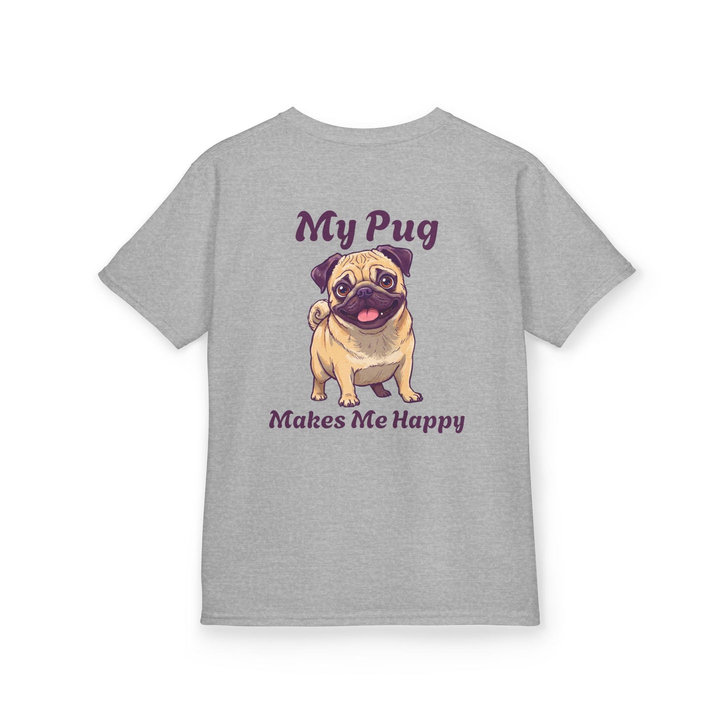 Adorable Kids Pug Tee - My Pug Makes Me Happy, Perfect Gift for Dog Lovers, Kids Casual Wear, Pet Appreciation, Birthday Celebration