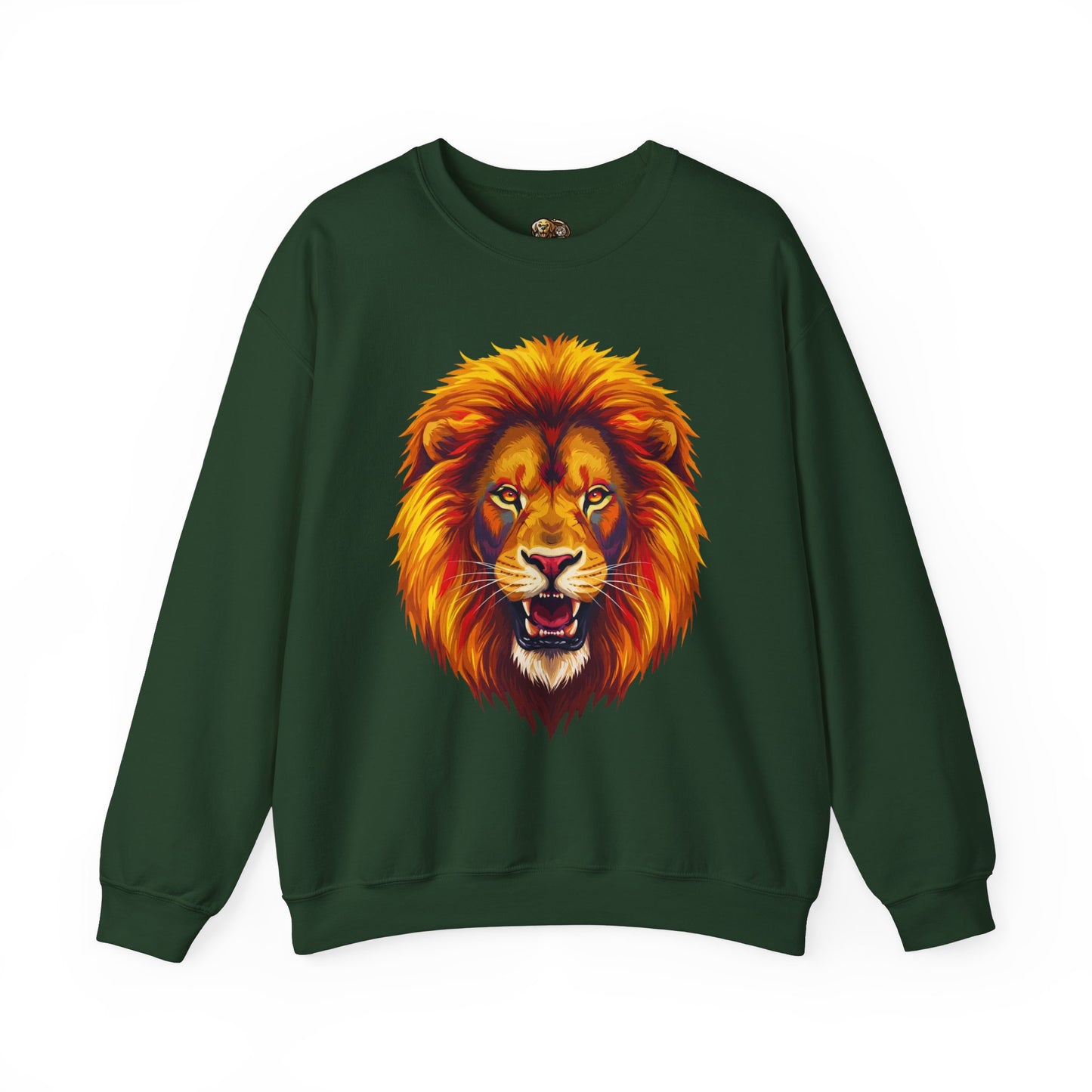 Lion Graphic Sweatshirt, Unisex Heavy Blend Crewneck, Bold Animal Spirit Wear, Gift for Animal Lovers, Cozy Fashion for All