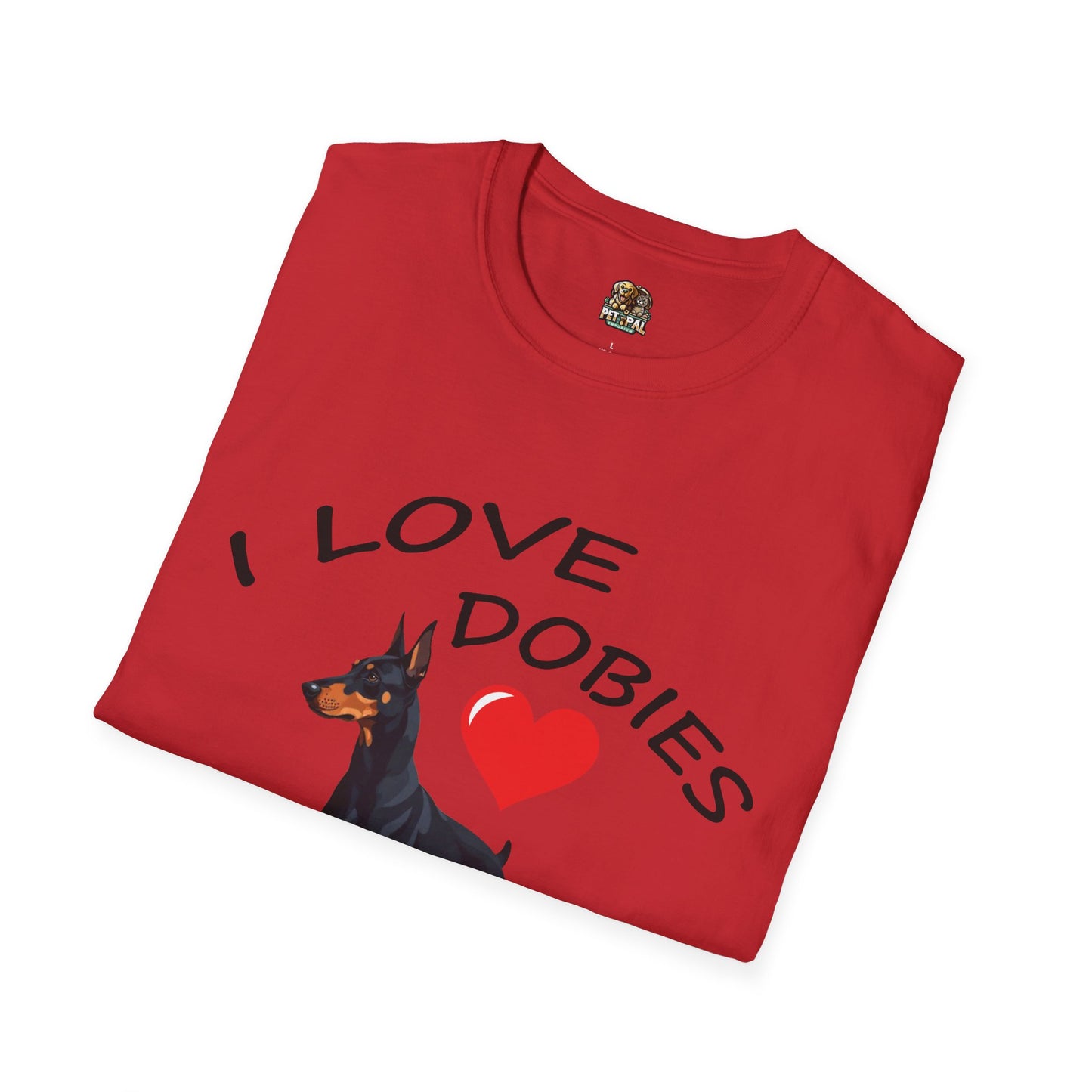 I Love Dobies Unisex Softstyle T-Shirt | Perfect Gift for Dog Lovers