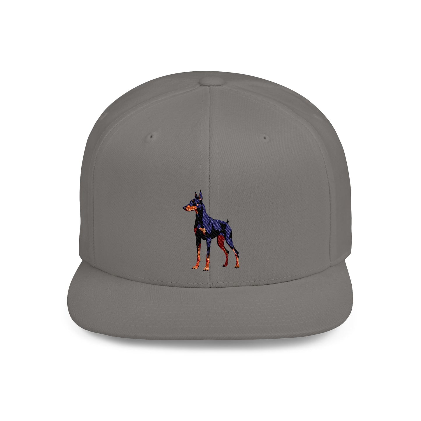Stylish Doberman Flat Bill Snapback Hat - Perfect for Dog Lovers