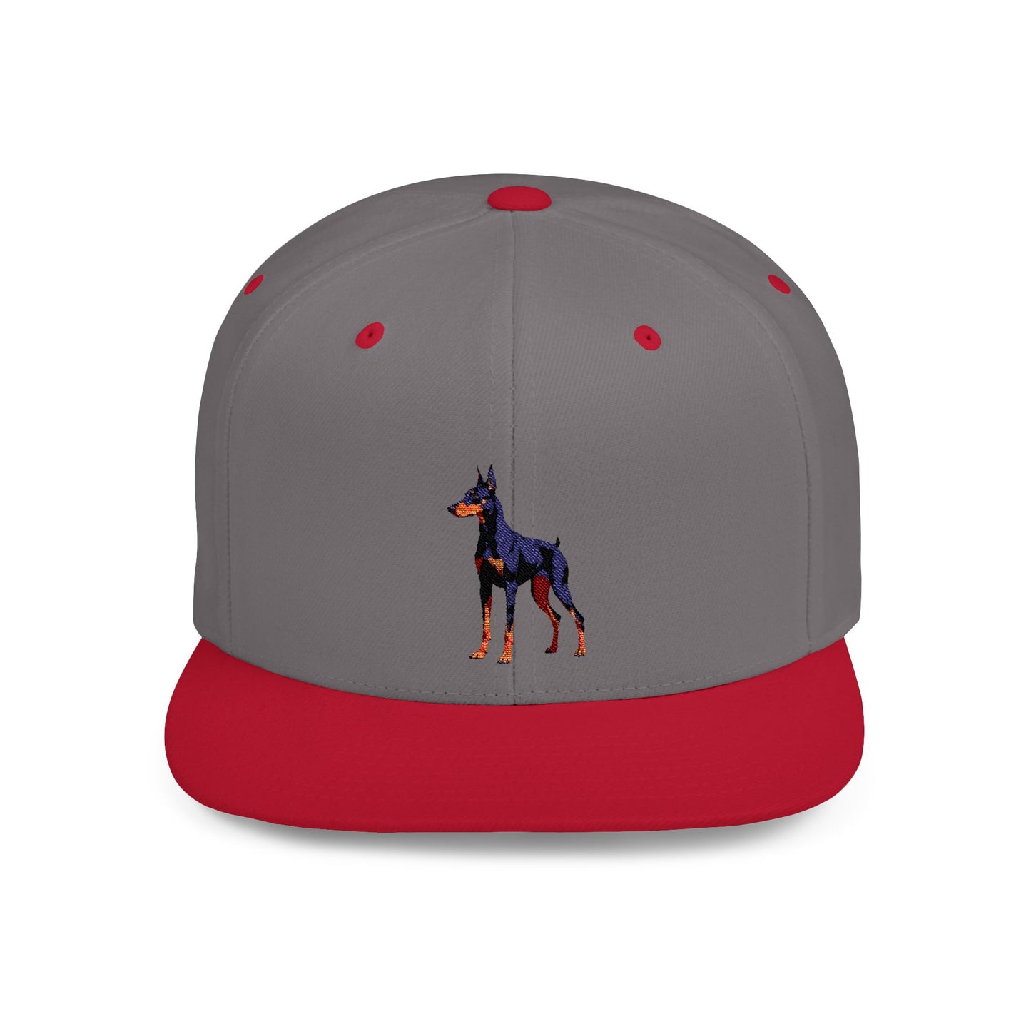 Stylish Doberman Flat Bill Snapback Hat - Perfect for Dog Lovers