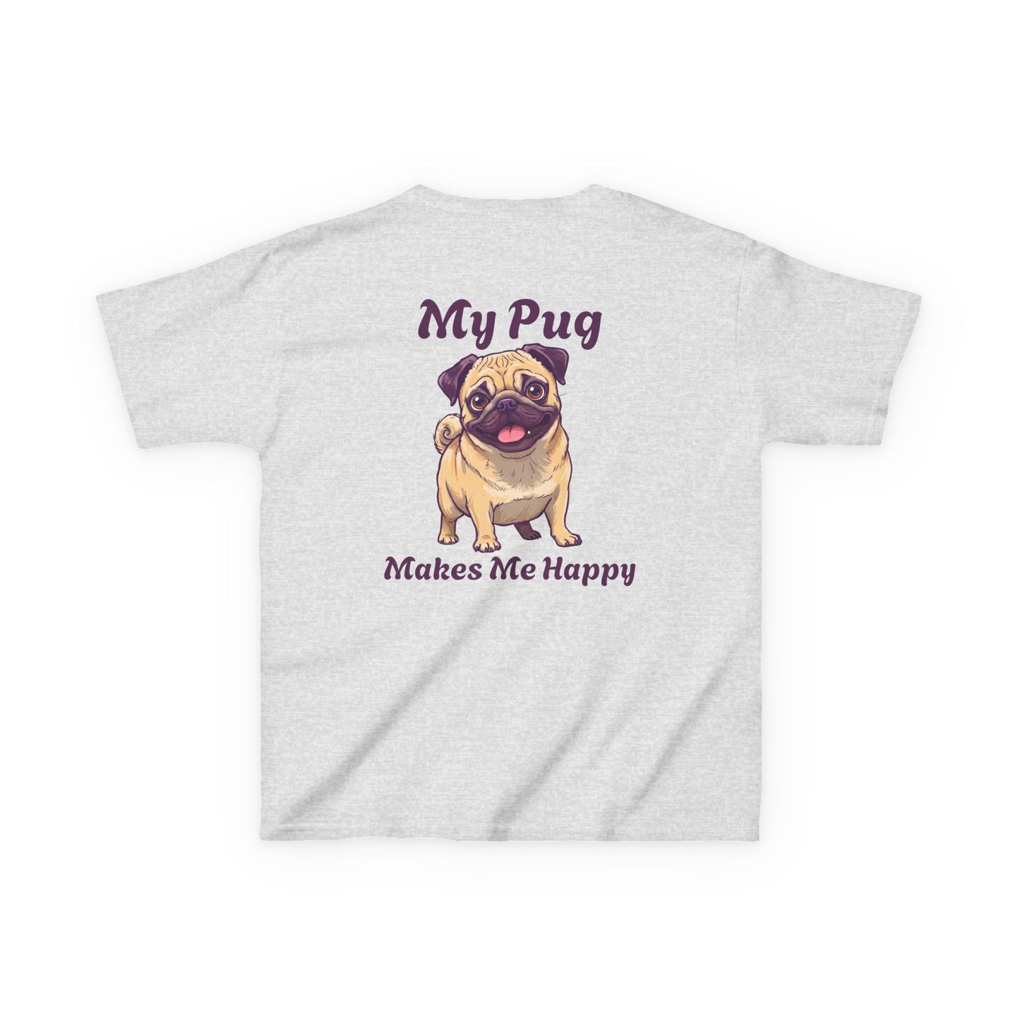 Adorable Kids Pug Tee - My Pug Makes Me Happy, Perfect Gift for Dog Lovers, Kids Casual Wear, Pet Appreciation, Birthday Celebration