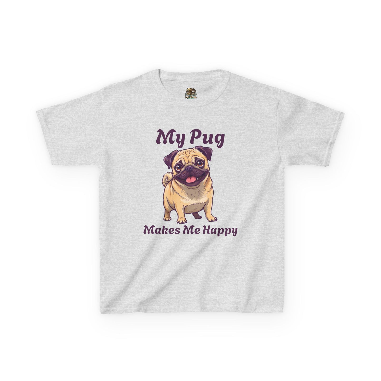 Adorable Kids Pug Tee - My Pug Makes Me Happy, Perfect Gift for Dog Lovers, Kids Casual Wear, Pet Appreciation, Birthday Celebration