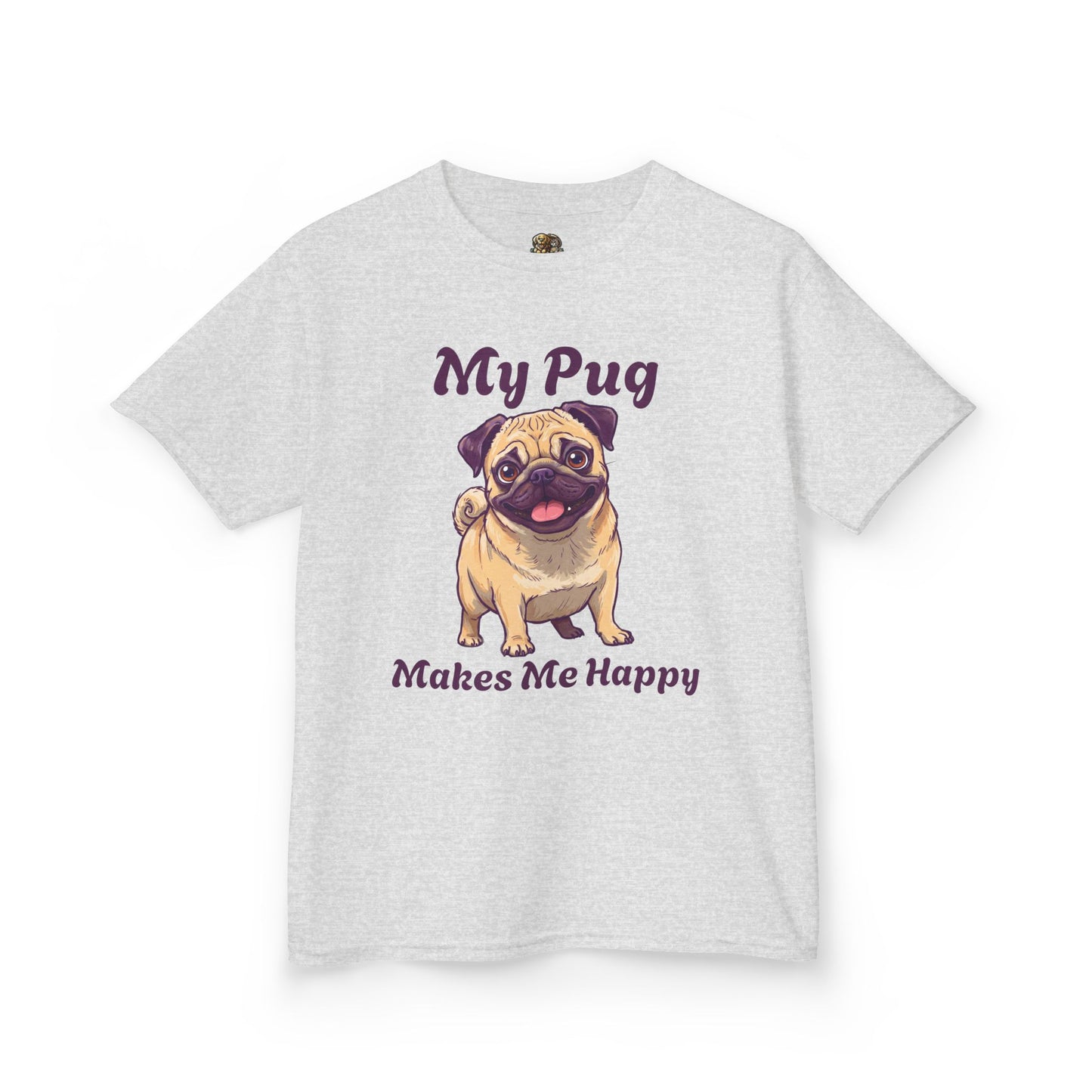 Adorable Kids Pug Tee - My Pug Makes Me Happy, Perfect Gift for Dog Lovers, Kids Casual Wear, Pet Appreciation, Birthday Celebration