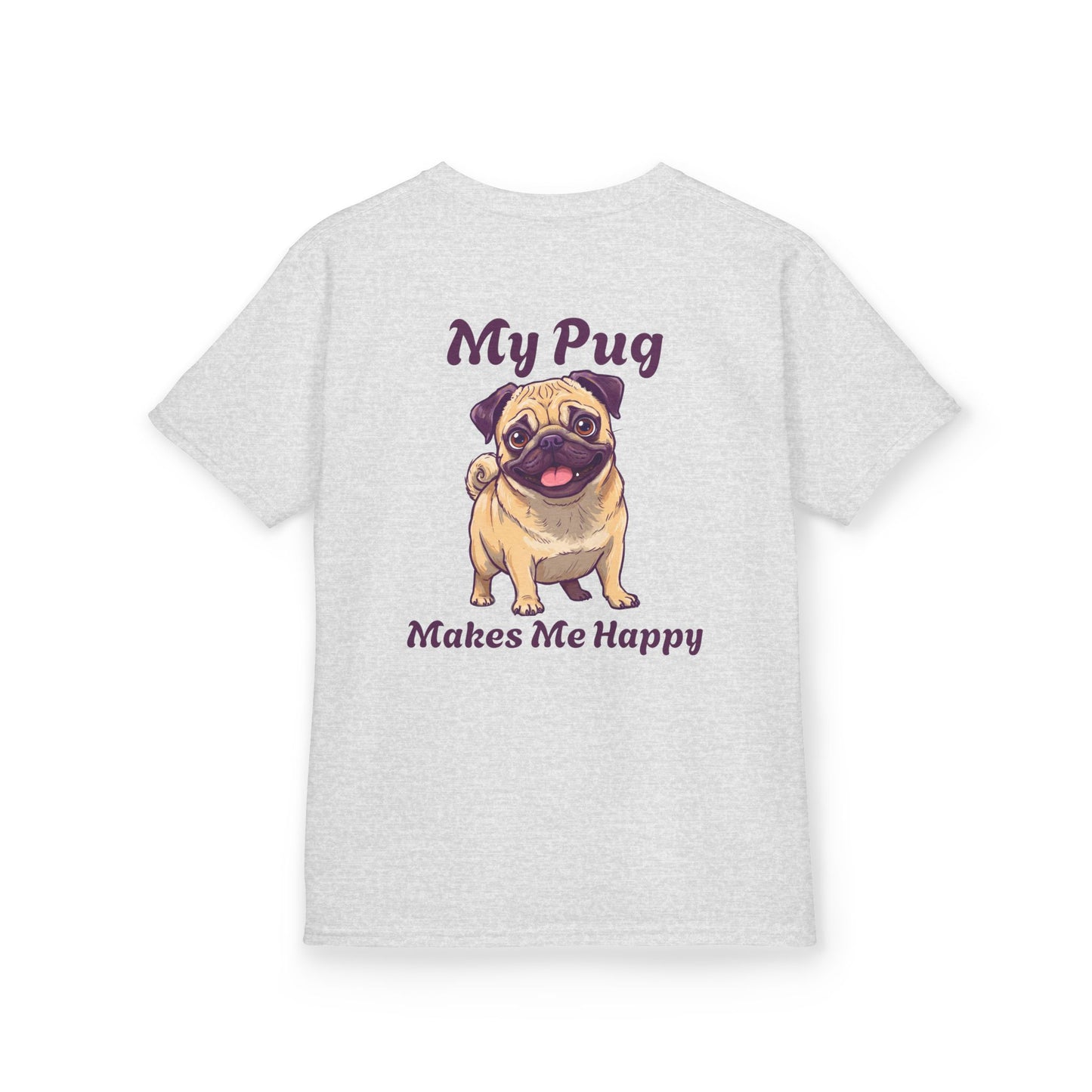 Adorable Kids Pug Tee - My Pug Makes Me Happy, Perfect Gift for Dog Lovers, Kids Casual Wear, Pet Appreciation, Birthday Celebration