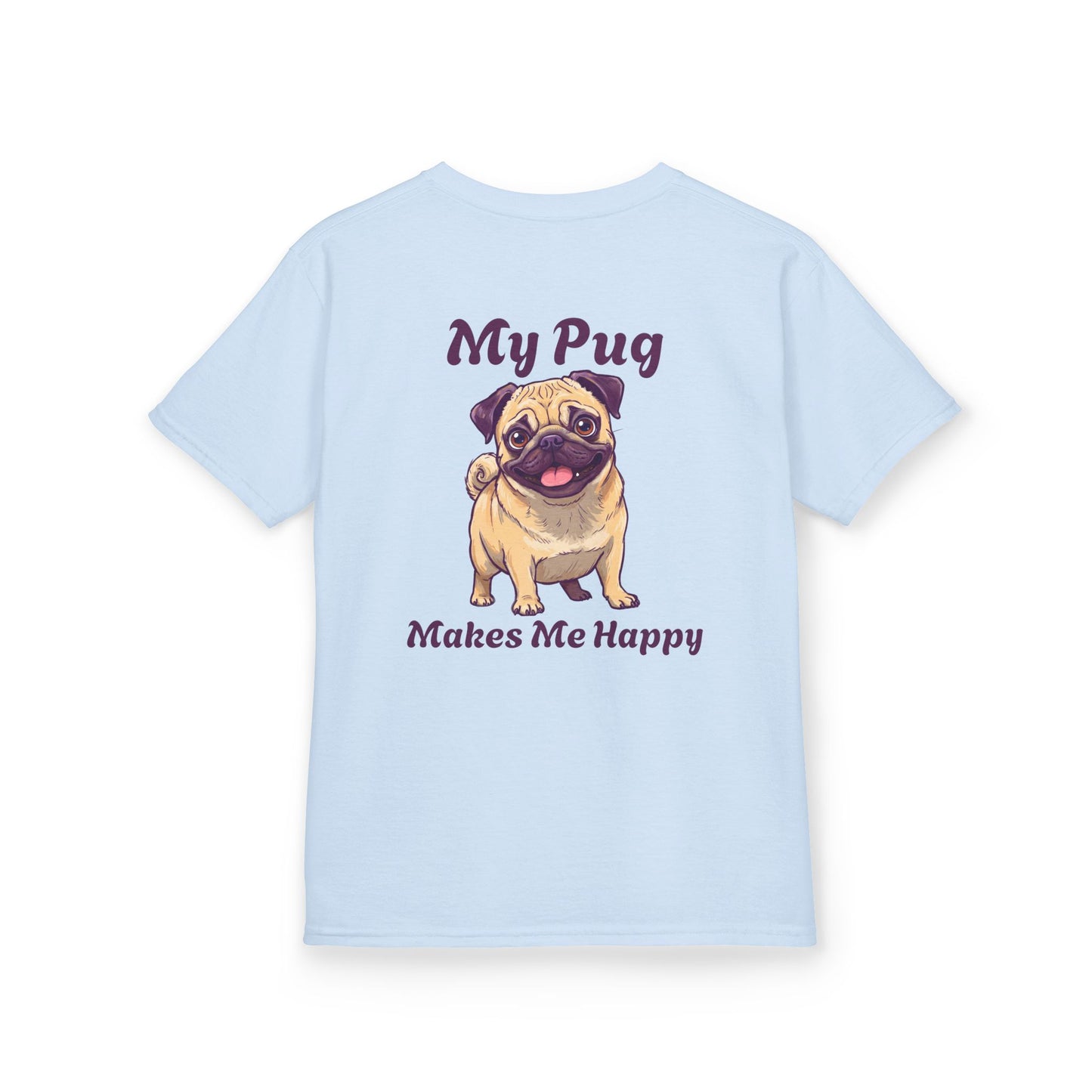 Adorable Kids Pug Tee - My Pug Makes Me Happy, Perfect Gift for Dog Lovers, Kids Casual Wear, Pet Appreciation, Birthday Celebration