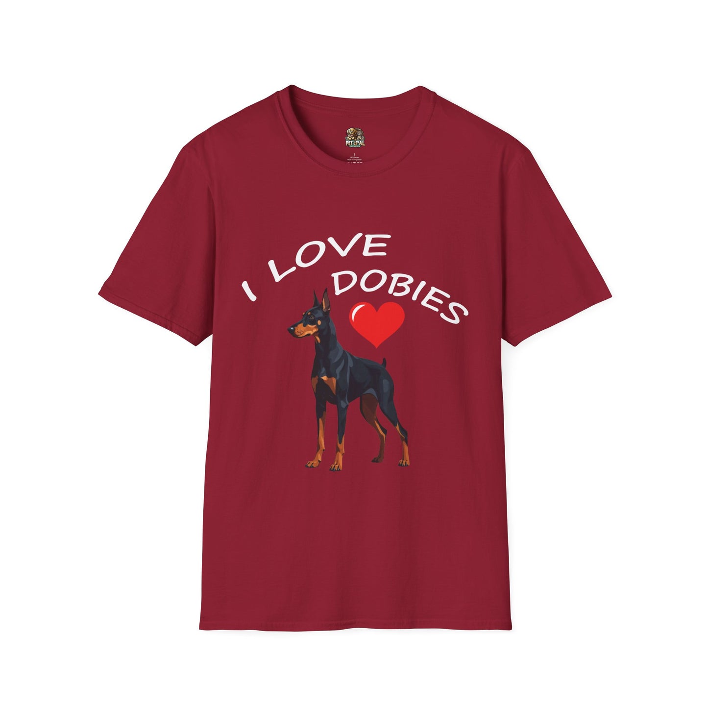I Love Dobies Unisex Softstyle T-Shirt | Perfect Gift for Dog Lovers