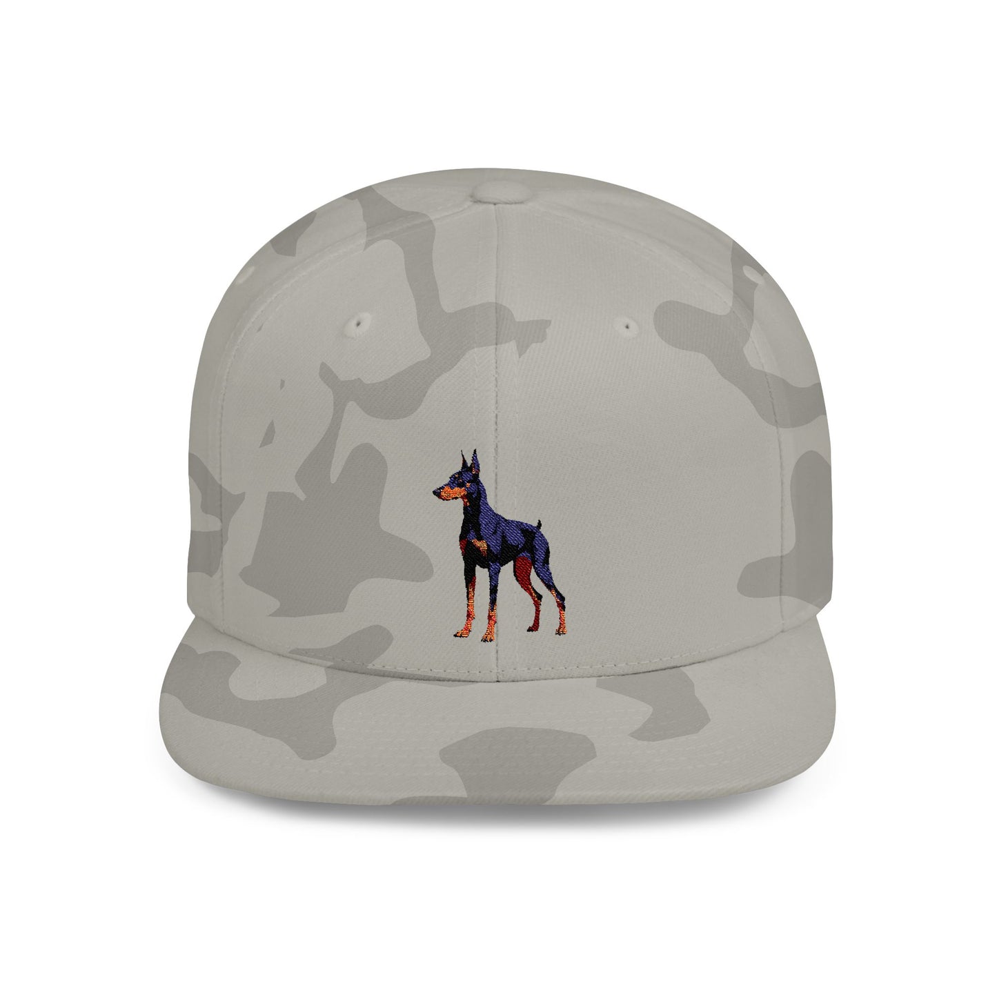 Stylish Doberman Flat Bill Snapback Hat - Perfect for Dog Lovers