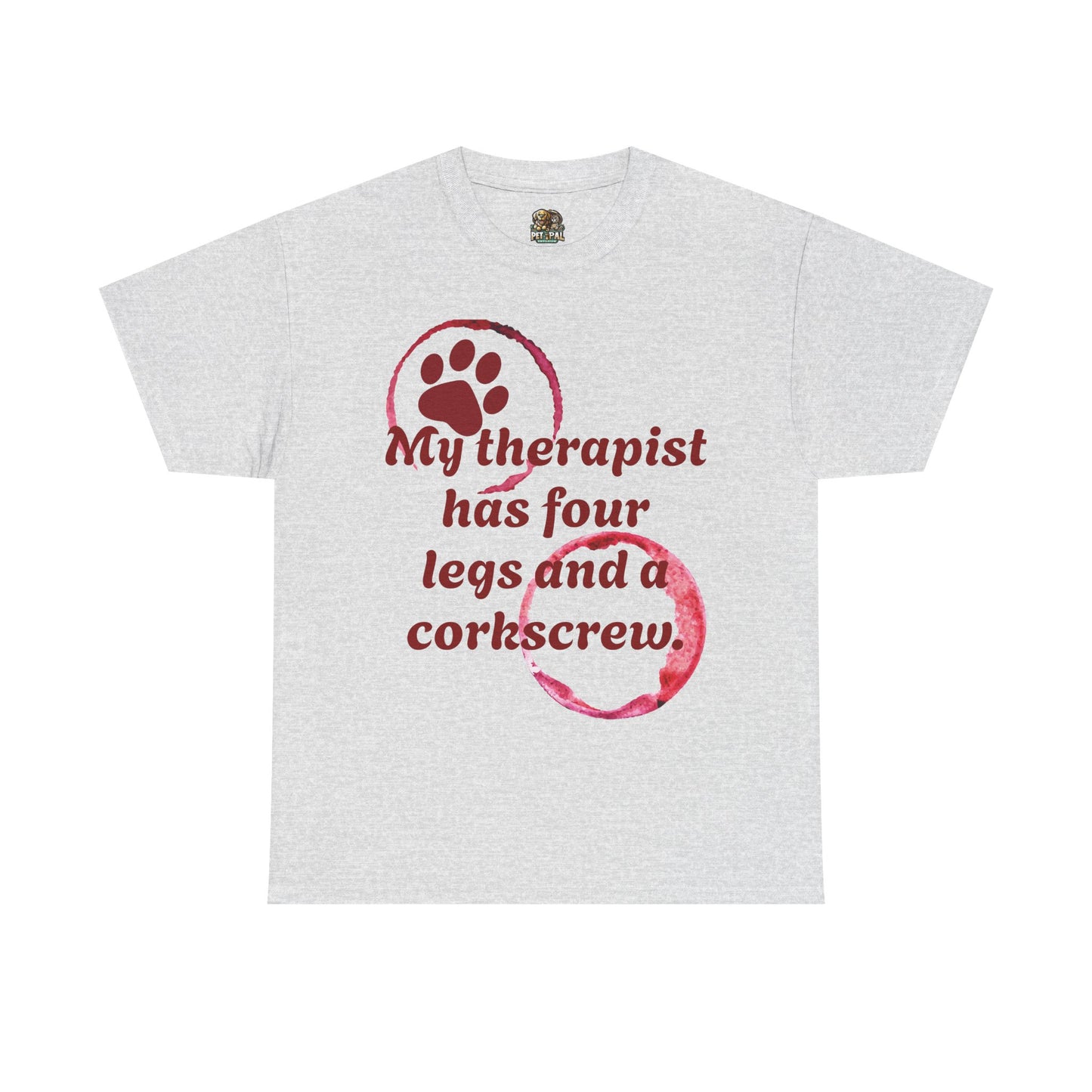 Funny Dog Lover Unisex Tee, My Therapist Has Four Legs Shirt, Pet Owner Gift, Dog Mom Apparel, Corkscrew Design Tee
